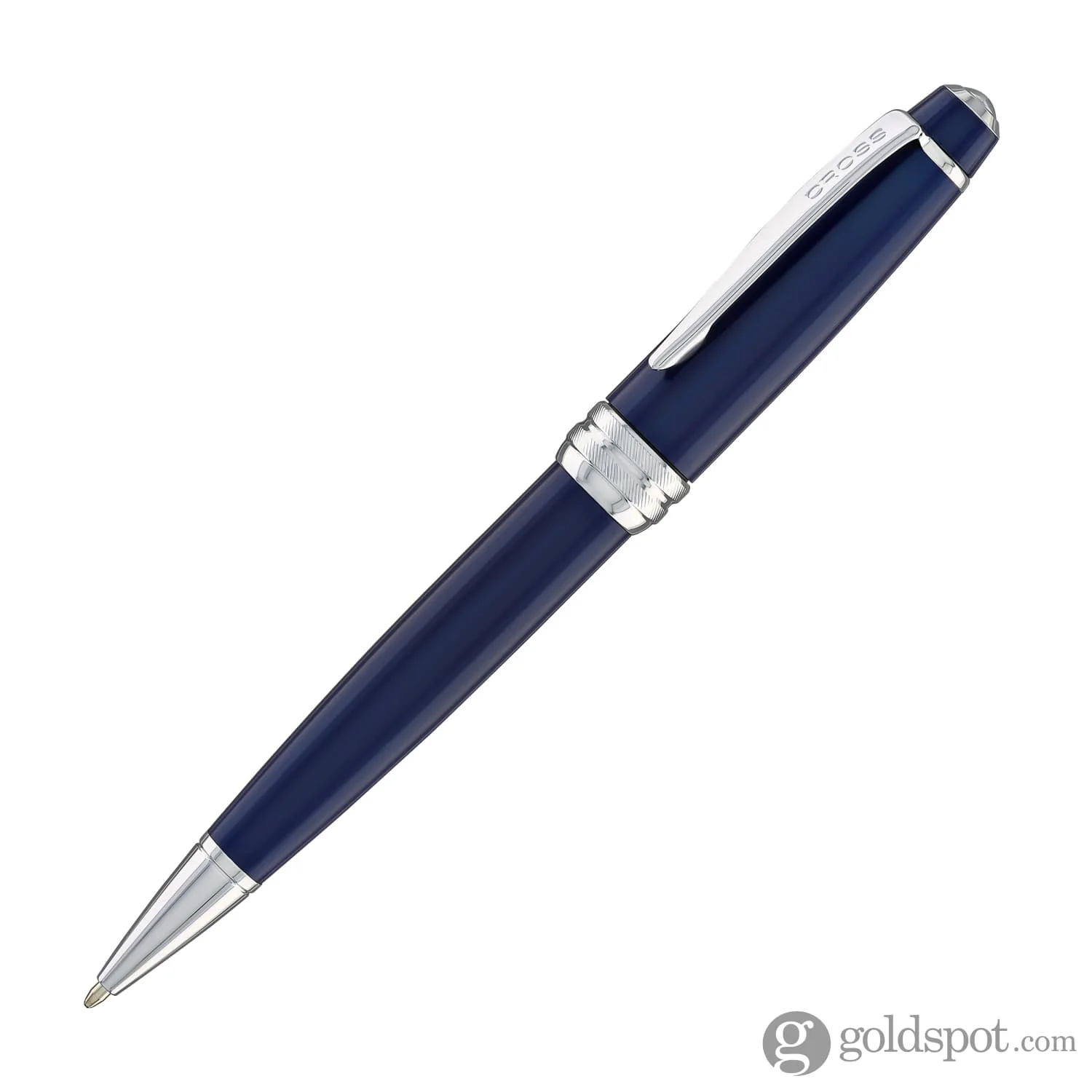 Cross Bailey Ballpoint Pen in Blue Lacquer - Chrome Trim - Image 2