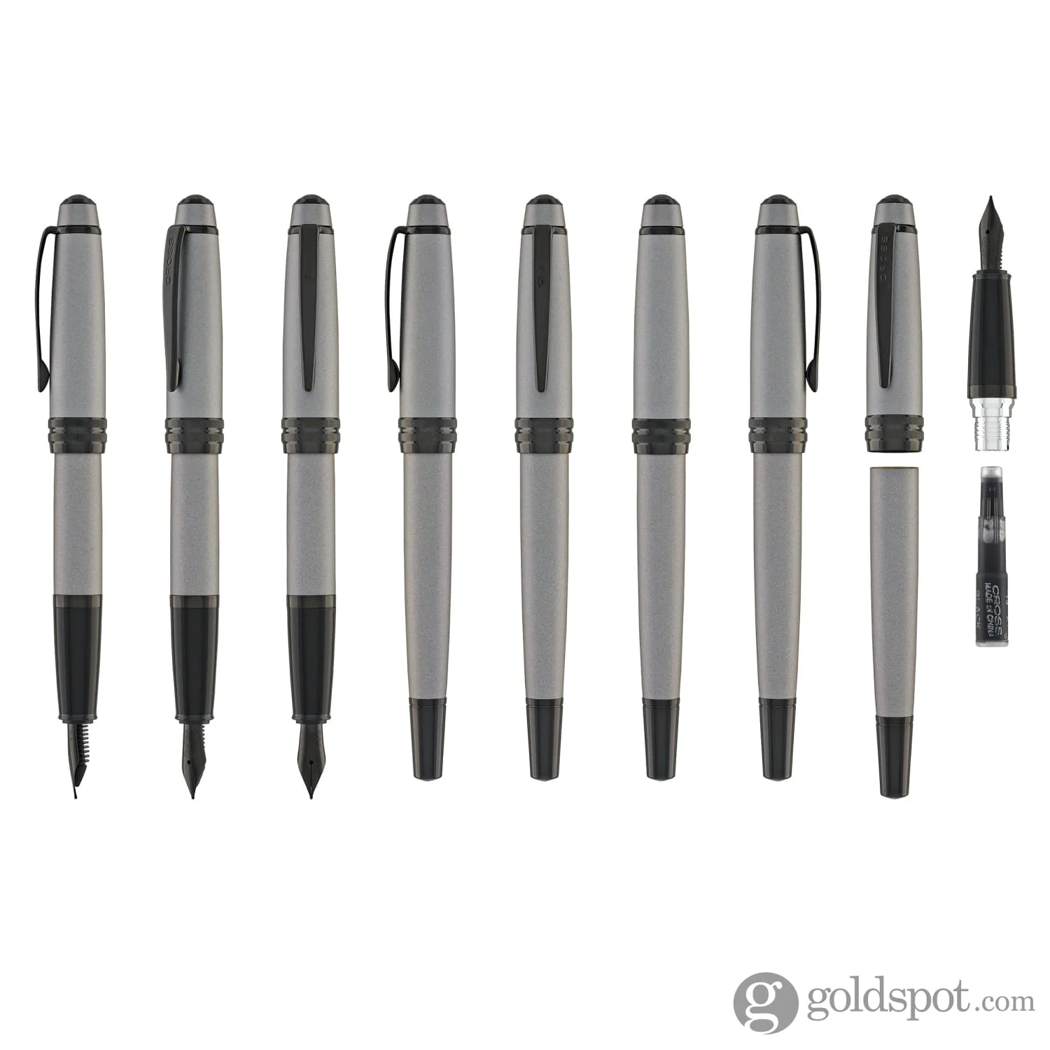 Cross Bailey Fountain Pen in Matte Gray Lacquer PVD - Image 8