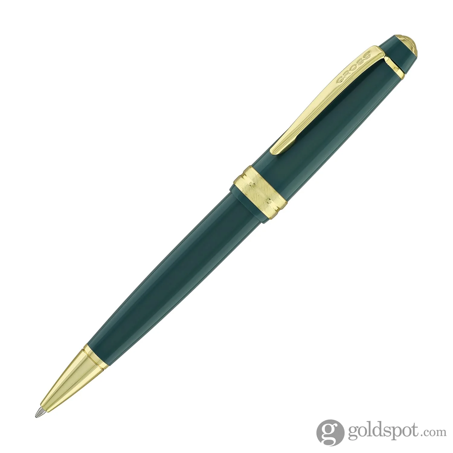 Cross Bailey Light Ballpoint Pen in Glossy Green Resin with Gold Trim - Image 2