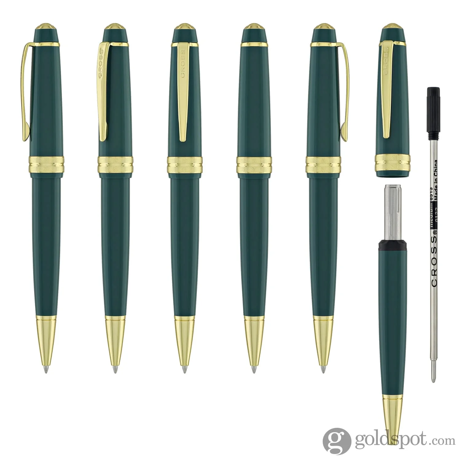Cross Bailey Light Ballpoint Pen in Glossy Green Resin with Gold Trim - Image 6
