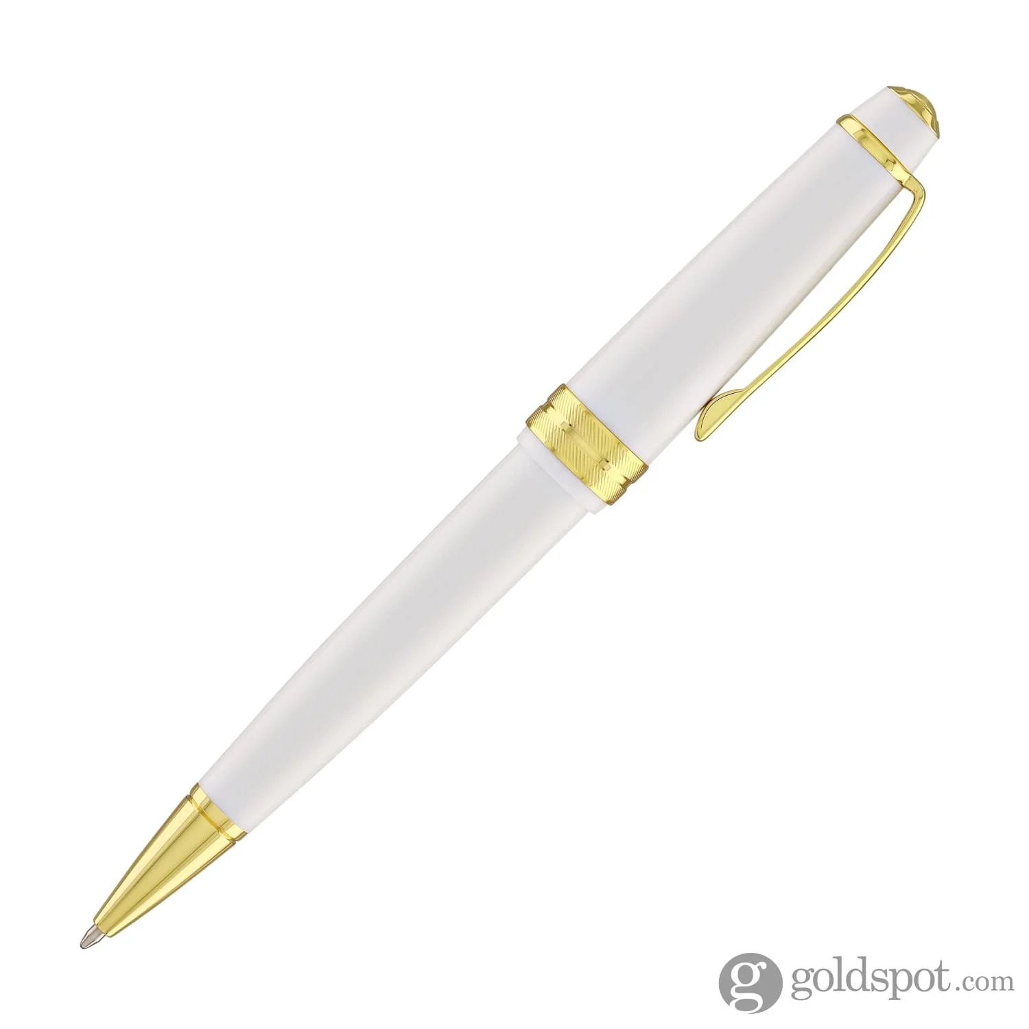 Cross Bailey Light Ballpoint Pen in Glossy White Resin with Gold Trim - Image 4