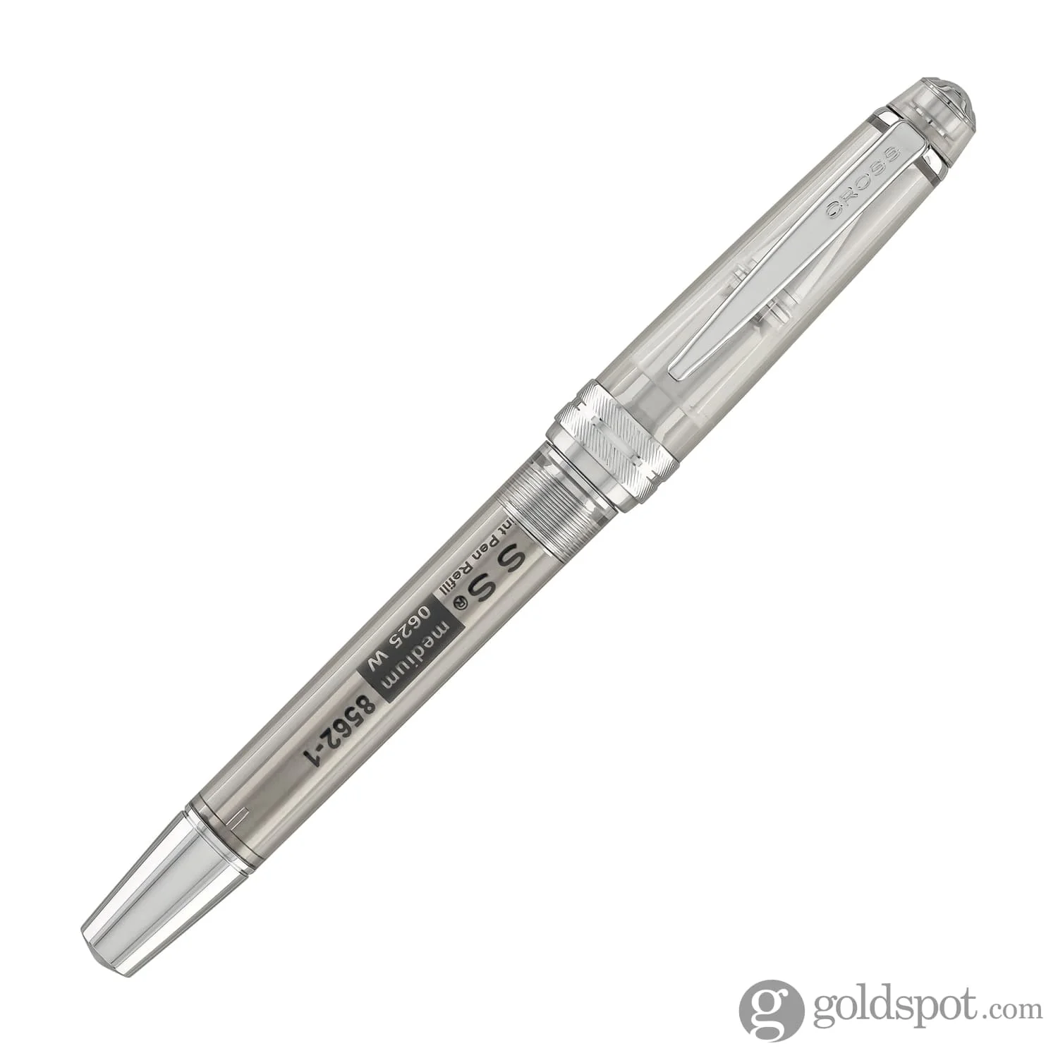 Cross Bailey Light Ballpoint Pen in Translucent Clear Resin with Chrome Trim - Image 2