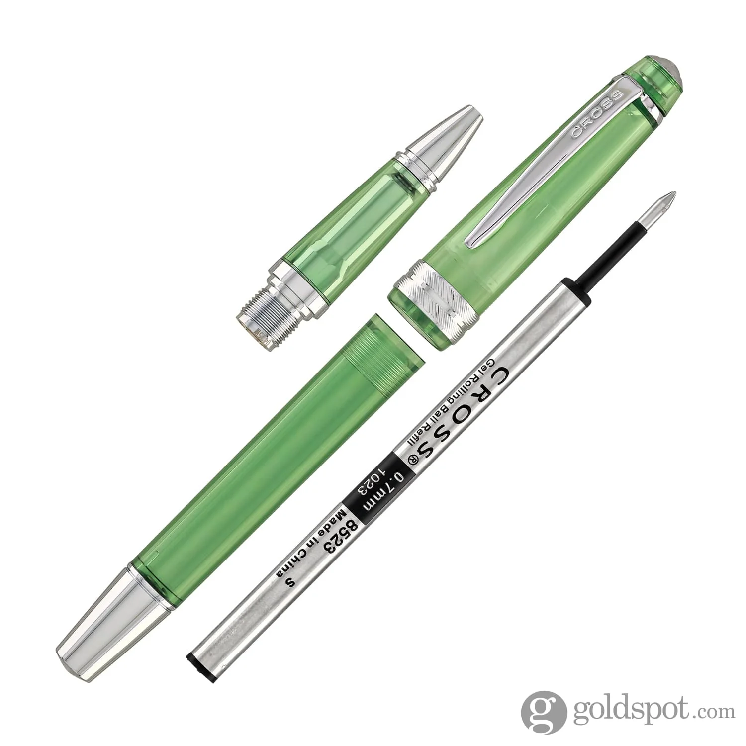 Cross Bailey Light Ballpoint Pen in Translucent Green Resin with Chrome Trim - Image 7
