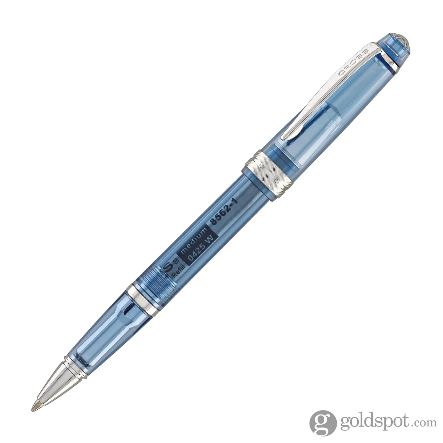 Cross Bailey Light Ballpoint Pen in Translucent Navy Blue Resin with Chrome Trim - Image 3