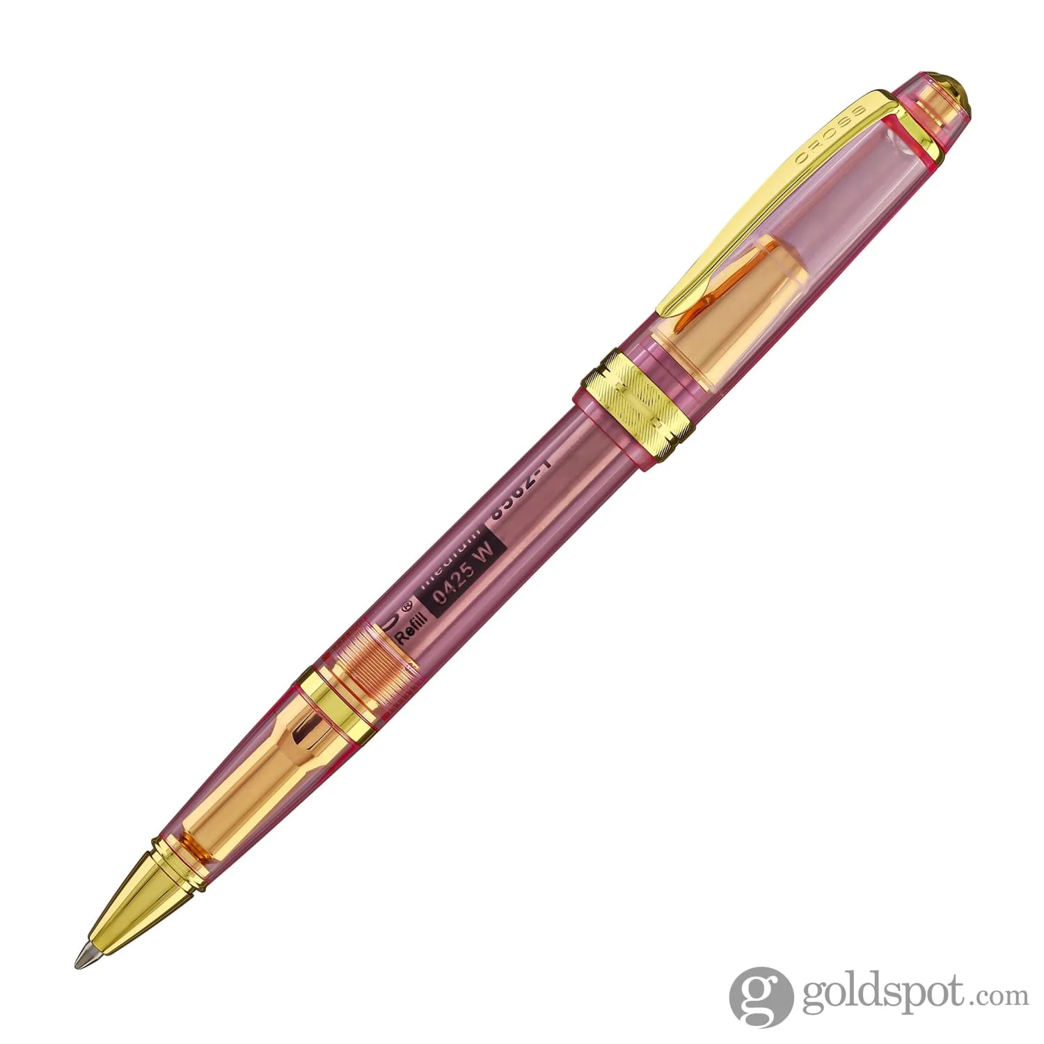 Cross Bailey Light Ballpoint Pen in Translucent Pink Resin with Gold Trim - Image 3