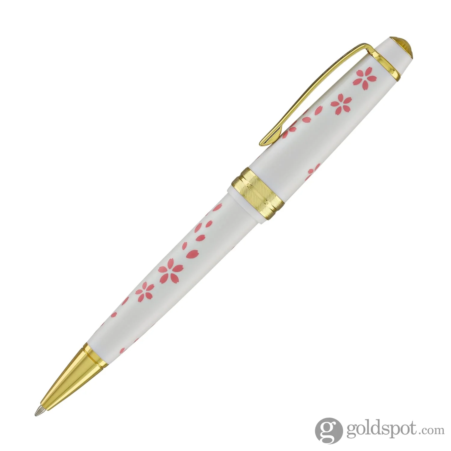 Cross Bailey Light Cherry Blossom Ballpoint Pen in Glossy White Resin with Gold PVD - Image 3