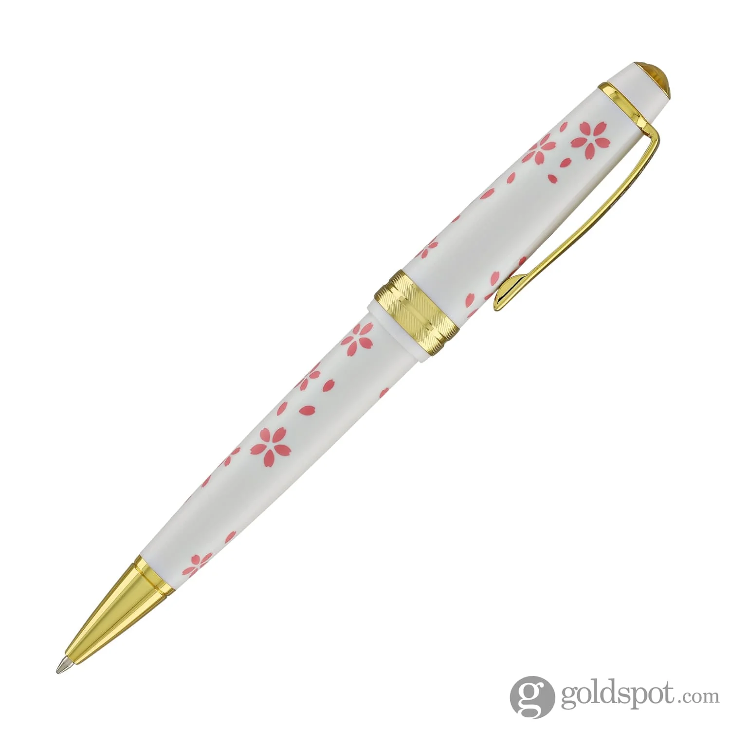 Cross Bailey Light Cherry Blossom Ballpoint Pen in Glossy White Resin with Gold PVD - Image 4