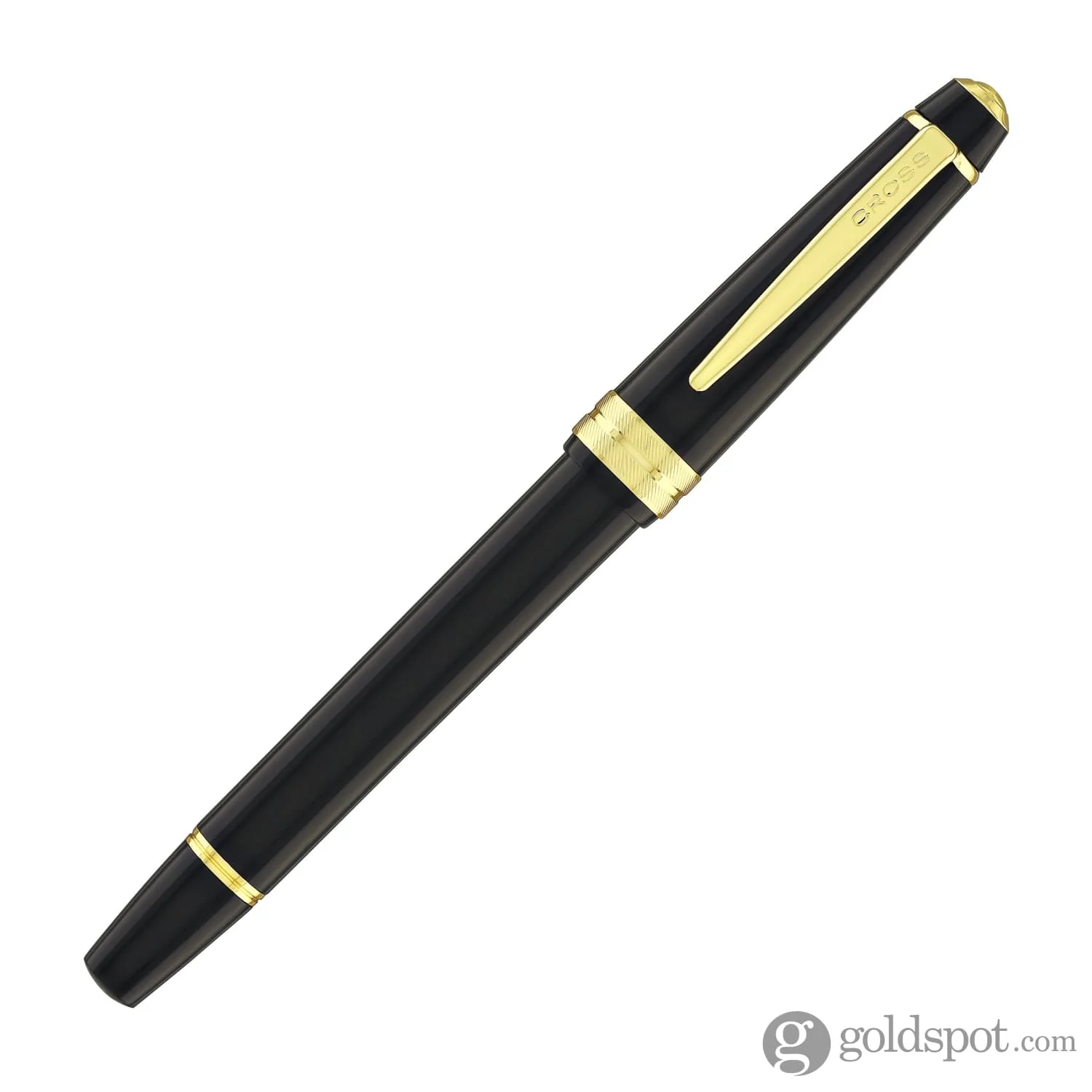 Cross Bailey Light Fountain Pen in Glossy Black Resin with Gold Trim - Image 2