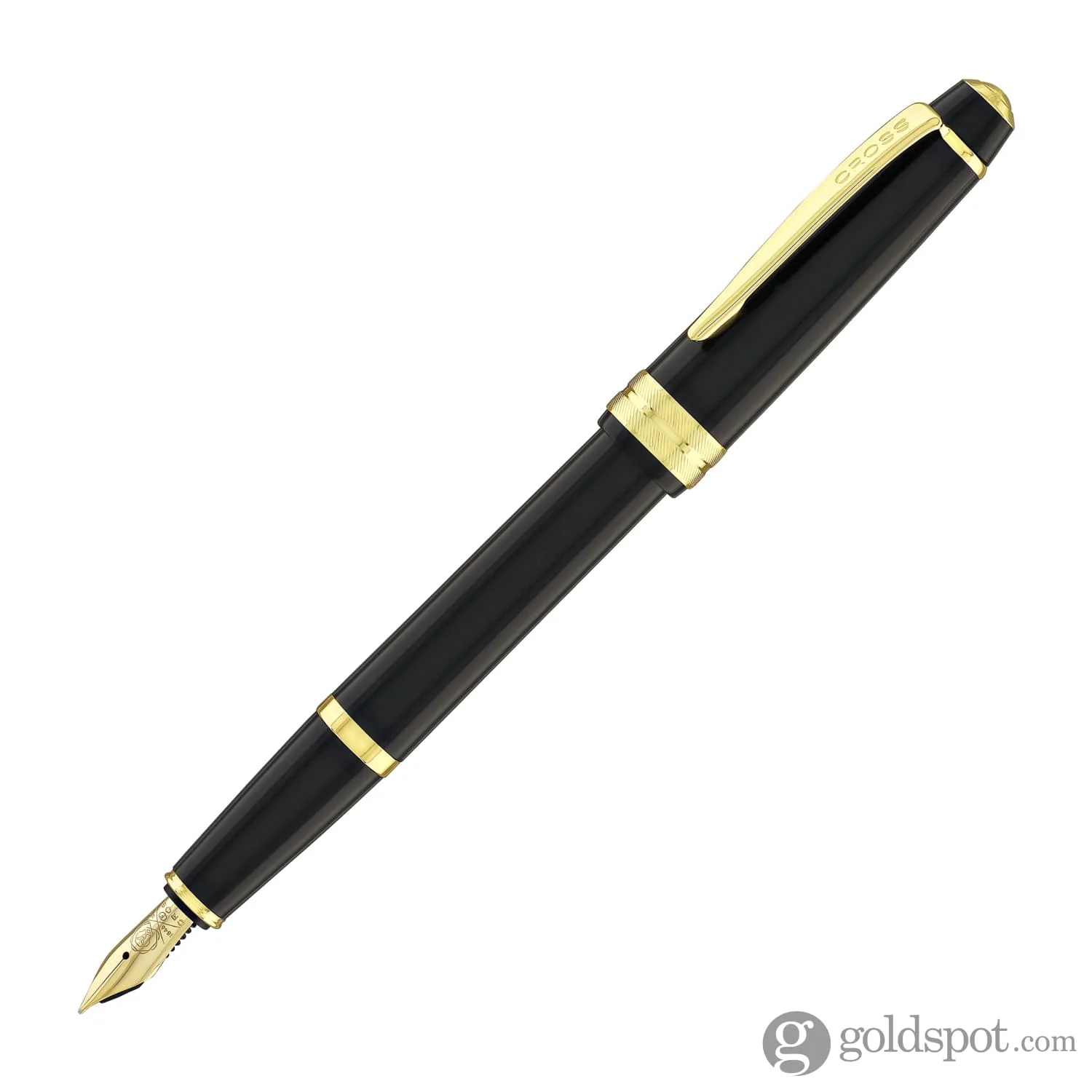 Cross Bailey Light Fountain Pen in Glossy Black Resin with Gold Trim - Image 3