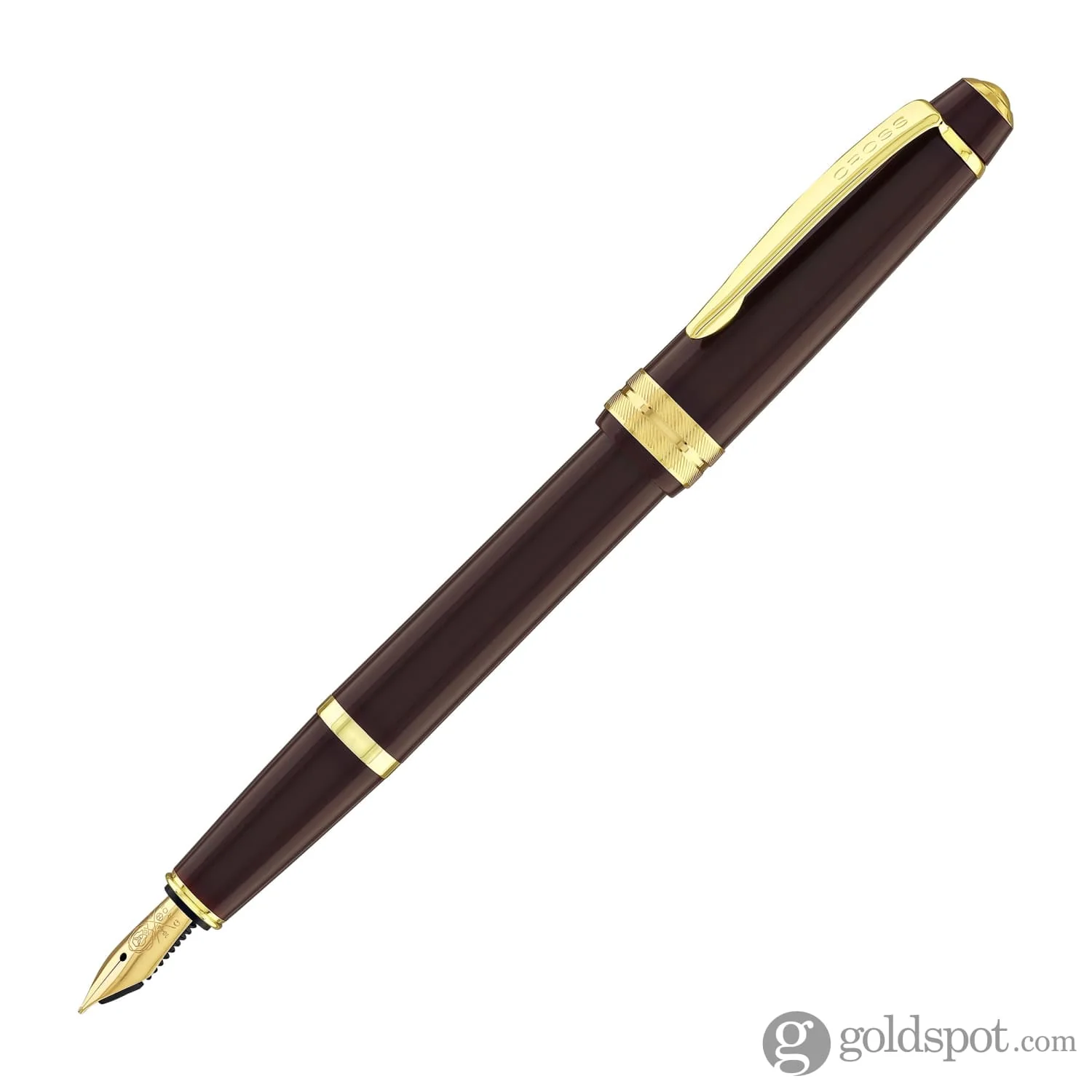 Cross Bailey Light Fountain Pen in Glossy Burgundy Resin with Gold Trim - Image 3