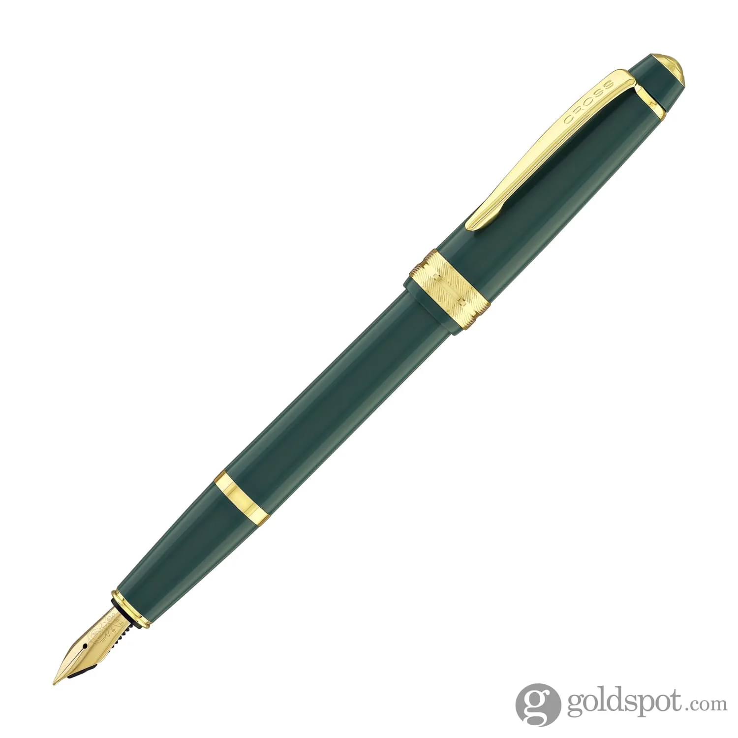 Cross Bailey Light Fountain Pen in Glossy Green Resin with Gold Trim - Image 3