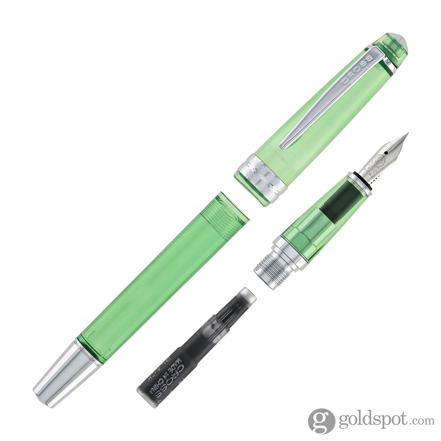 Cross Bailey Light Fountain Pen in Translucent Green Resin with Chrome Trim - Extra Fine Point - Image 7