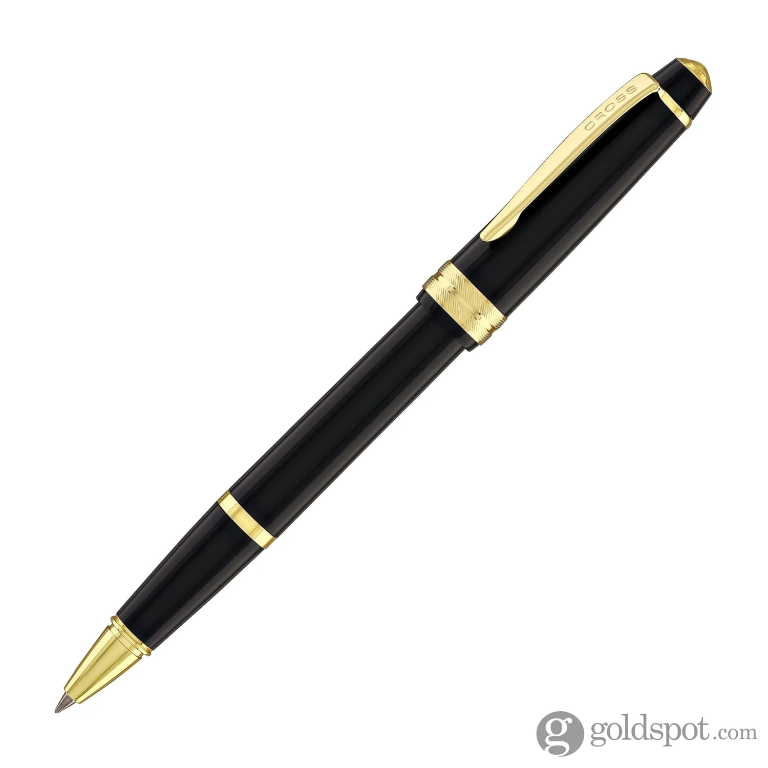 Cross Bailey Light Rollerball Pen in Glossy Black Resin with Gold Trim - Image 3