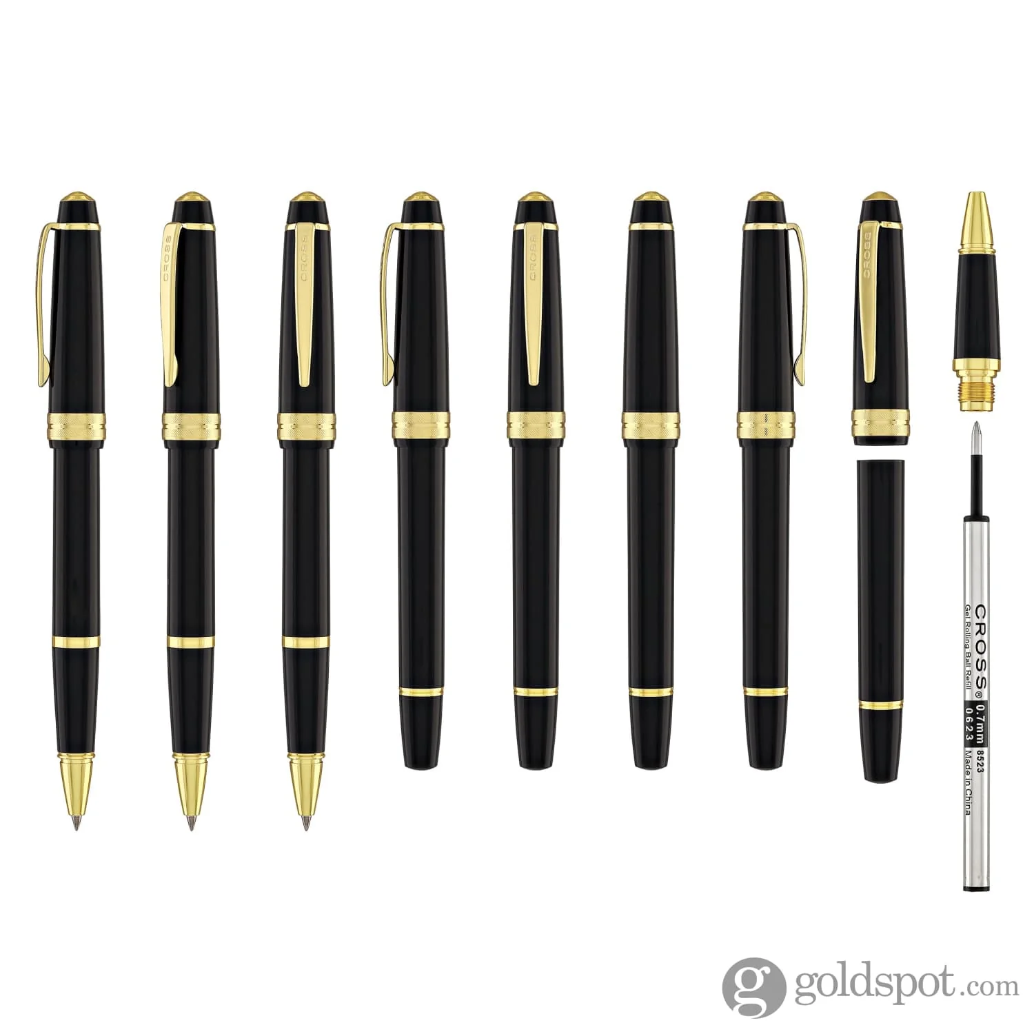 Cross Bailey Light Rollerball Pen in Glossy Black Resin with Gold Trim - Image 8