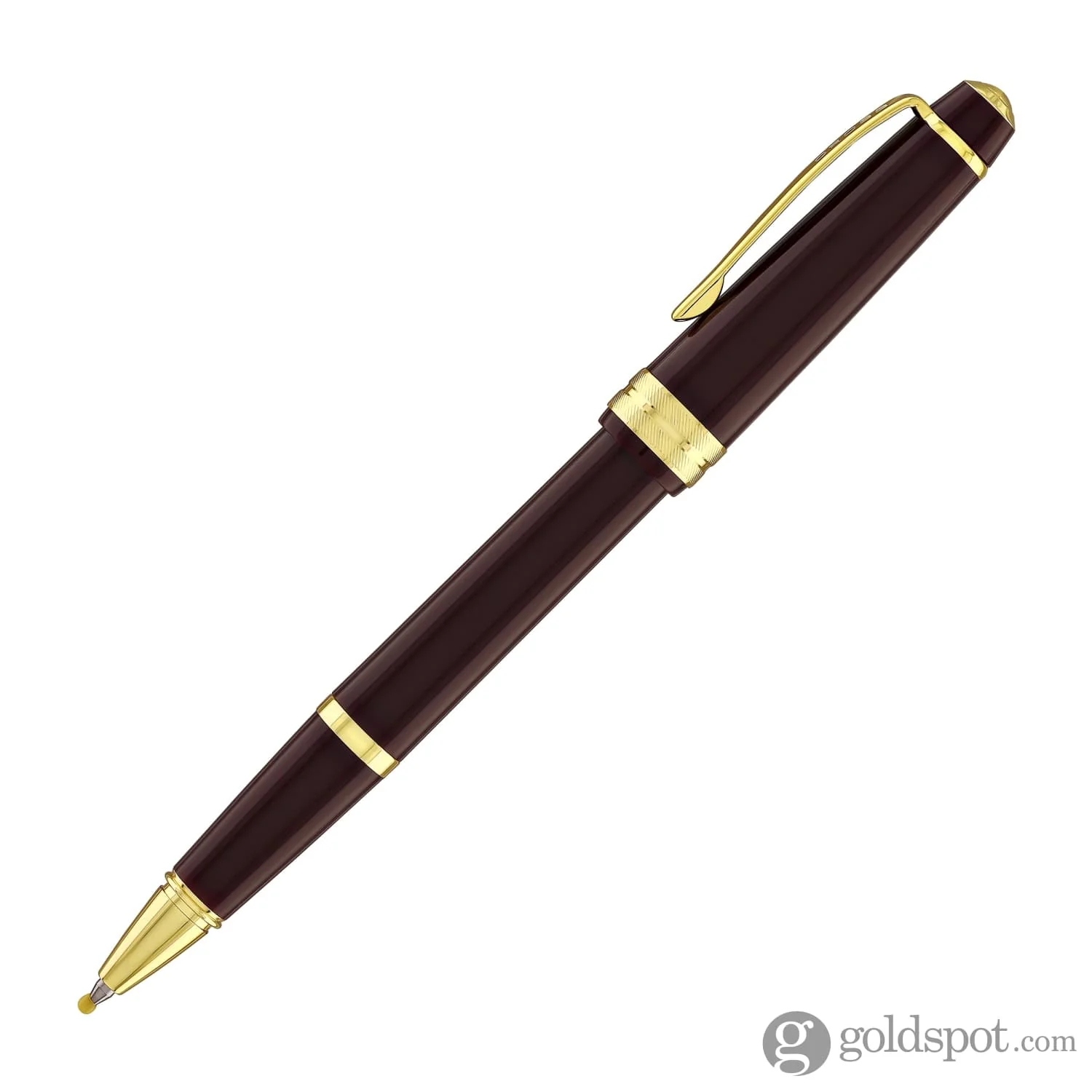Cross Bailey Light Rollerball Pen in Glossy Burgundy Resin with Gold Trim - Image 4