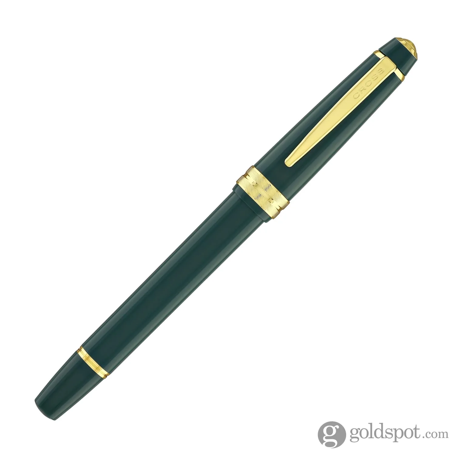 Cross Bailey Light Rollerball Pen in Glossy Green Resin with Gold Trim - Image 2