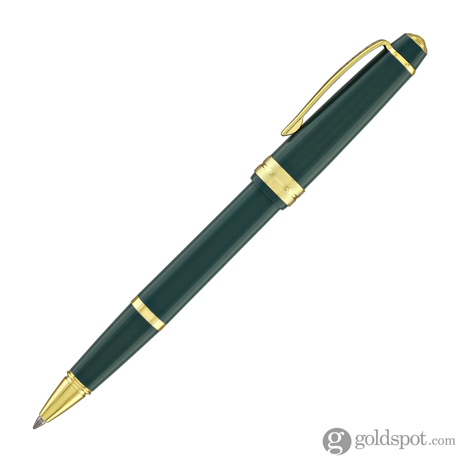 Cross Bailey Light Rollerball Pen in Glossy Green Resin with Gold Trim - Image 4