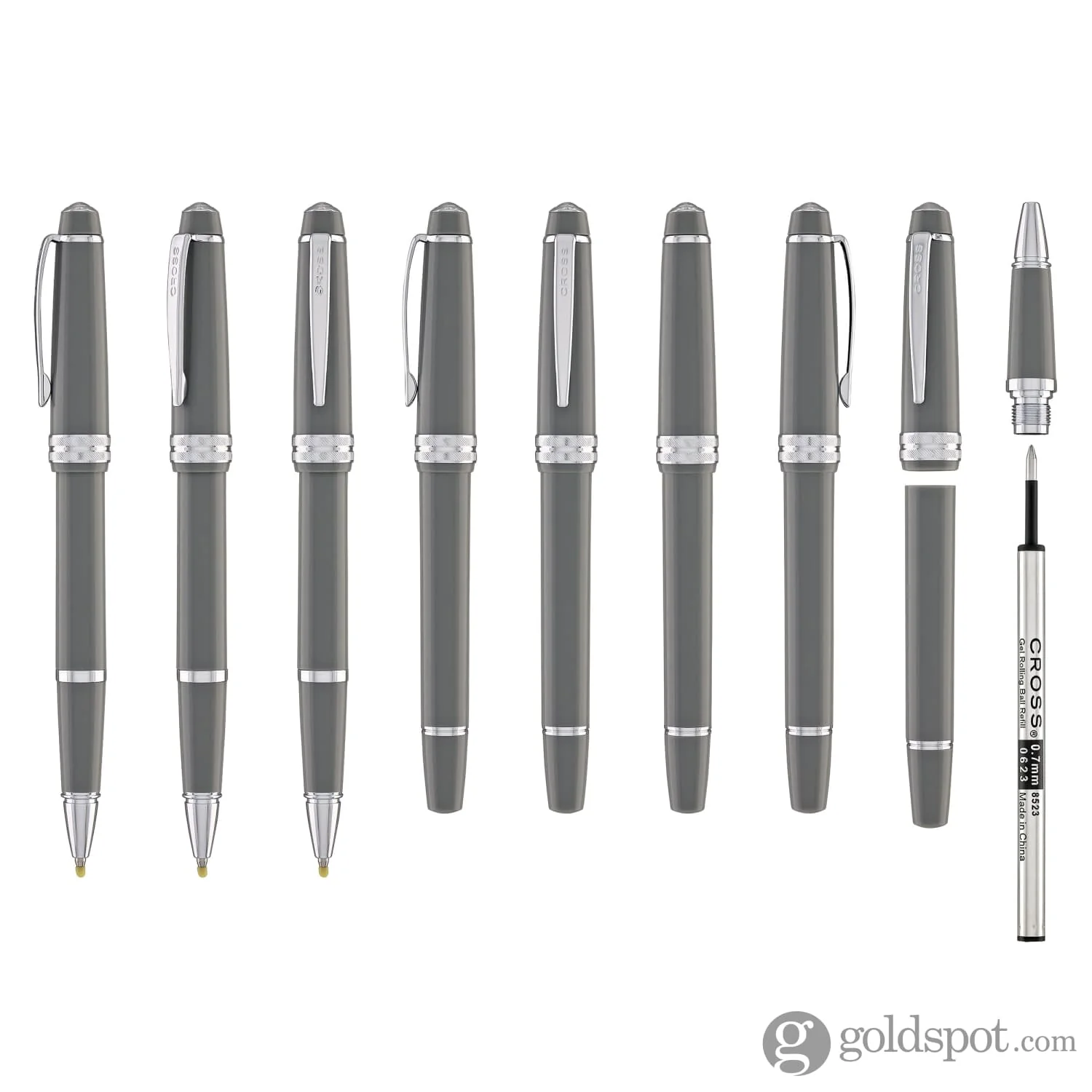 Cross Bailey Light Rollerball Pen in Polished Gray Resin - Image 8
