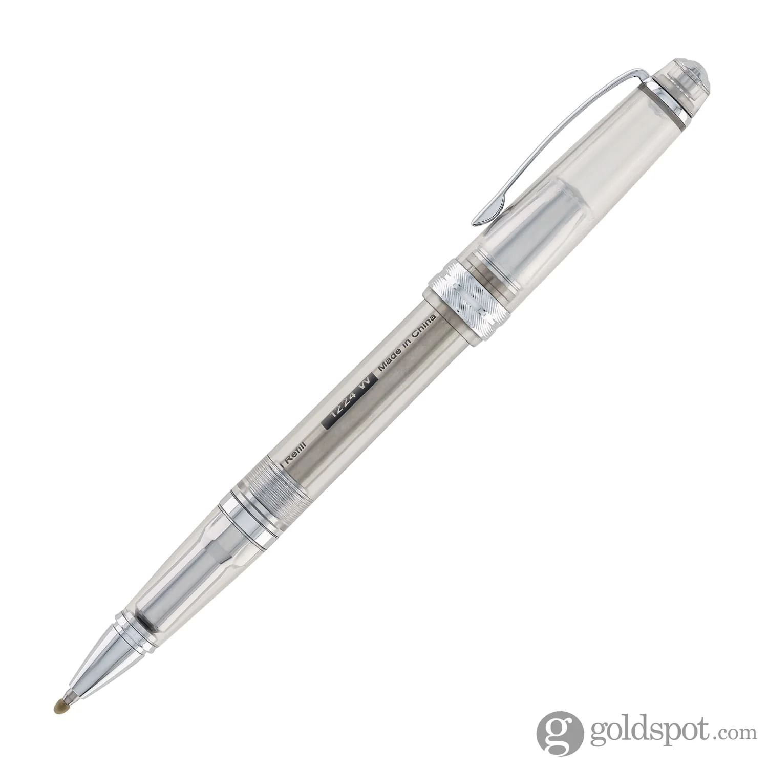 Cross Bailey Light Rollerball Pen in Translucent Clear Resin with Chrome Trim - Image 4