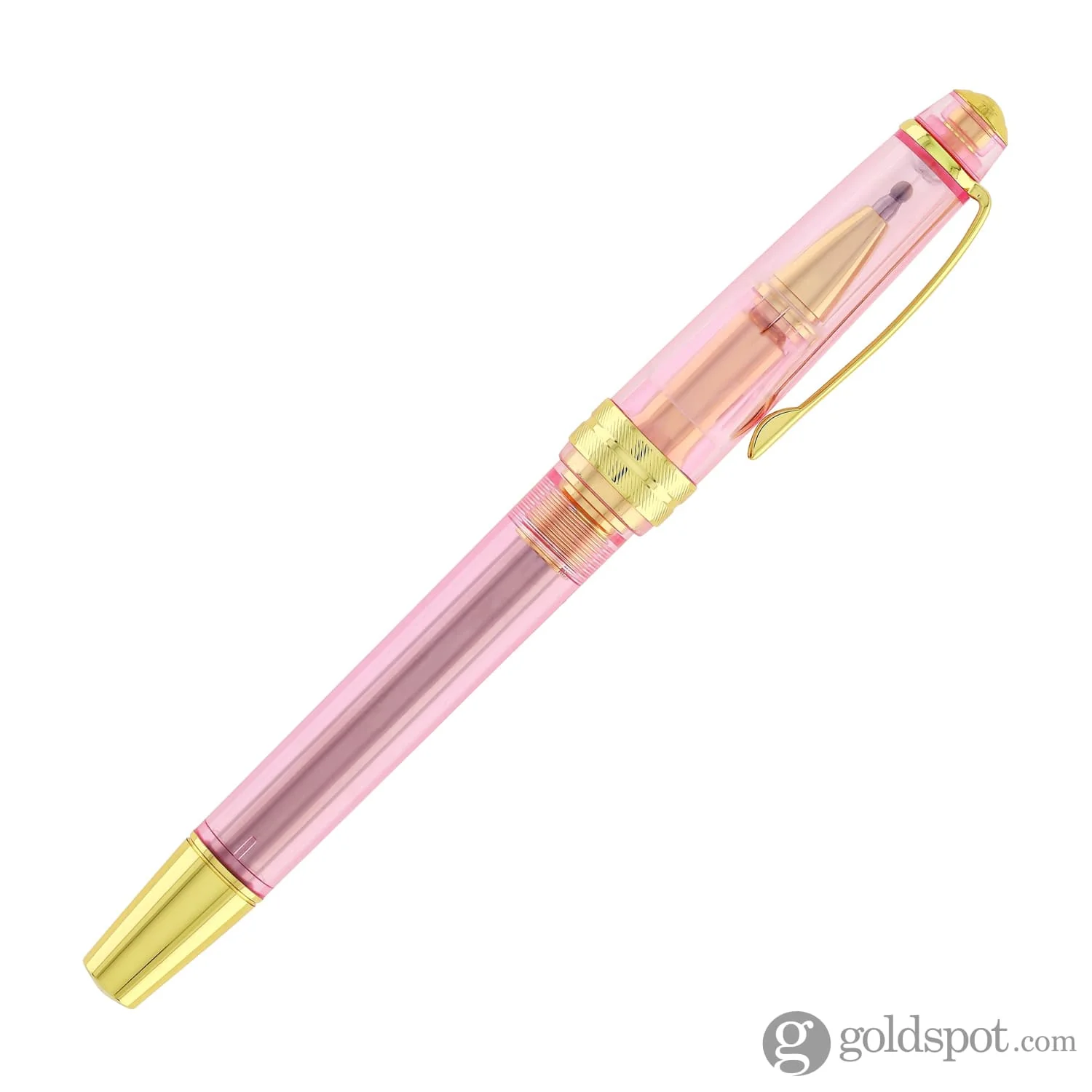 Cross Bailey Light Rollerball Pen in Translucent Pink Resin with Gold Trim - Image 6