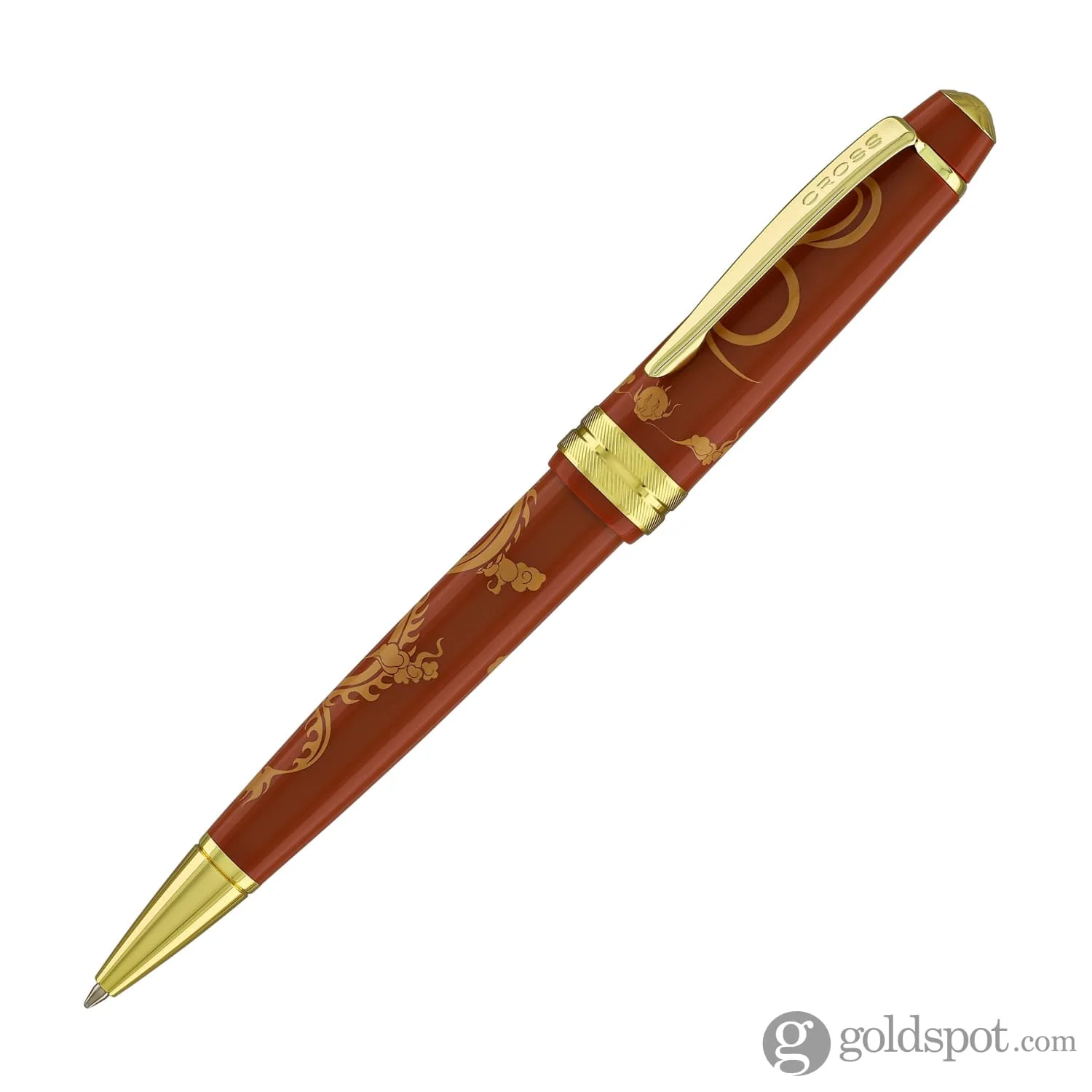Cross Bailey Light Year of the Dragon Ballpoint Pen in Polished Amber Resin and Gold Tone - Image 2