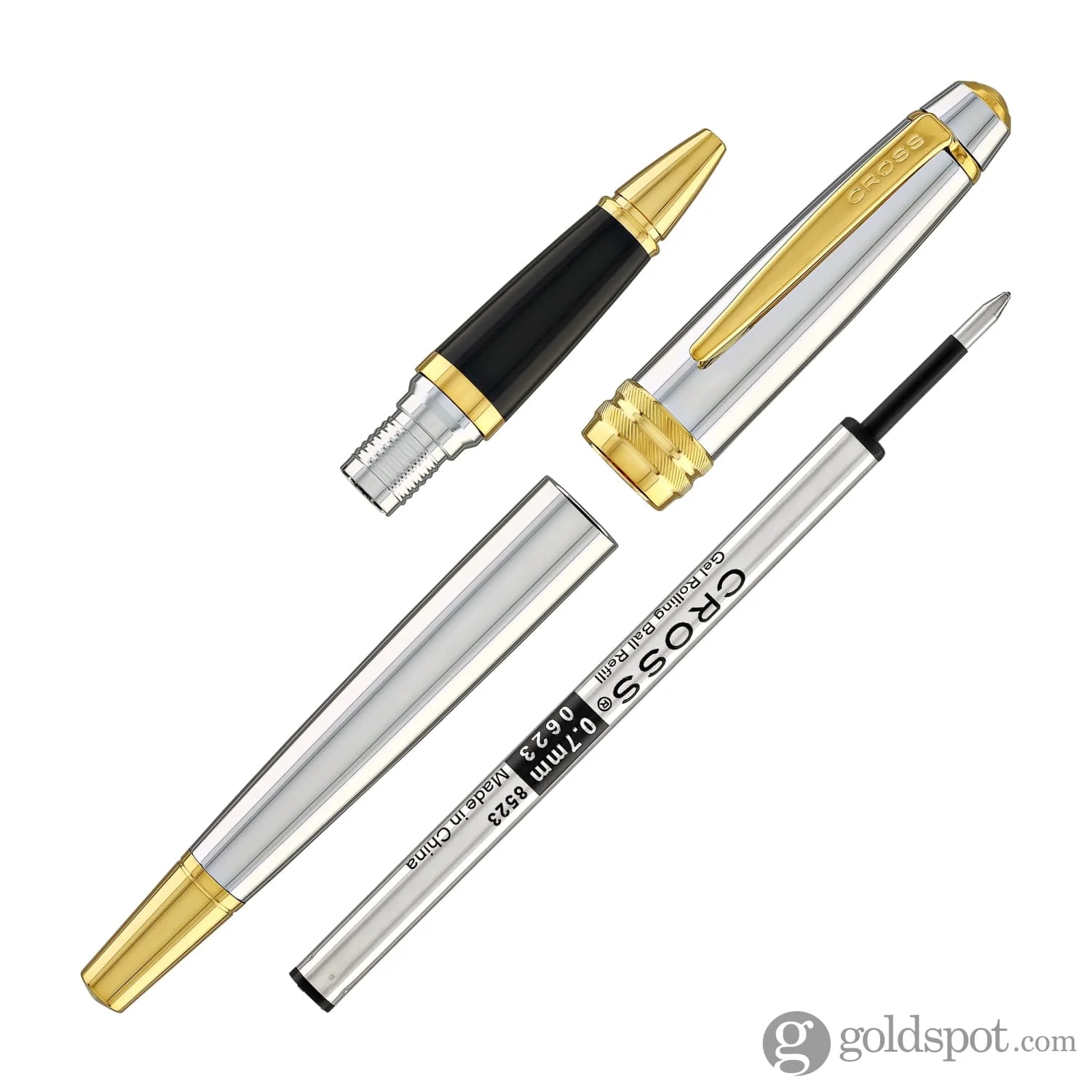 Cross Bailey Rollerball Pen in Medalist Chrome with Gold Trim - Image 7
