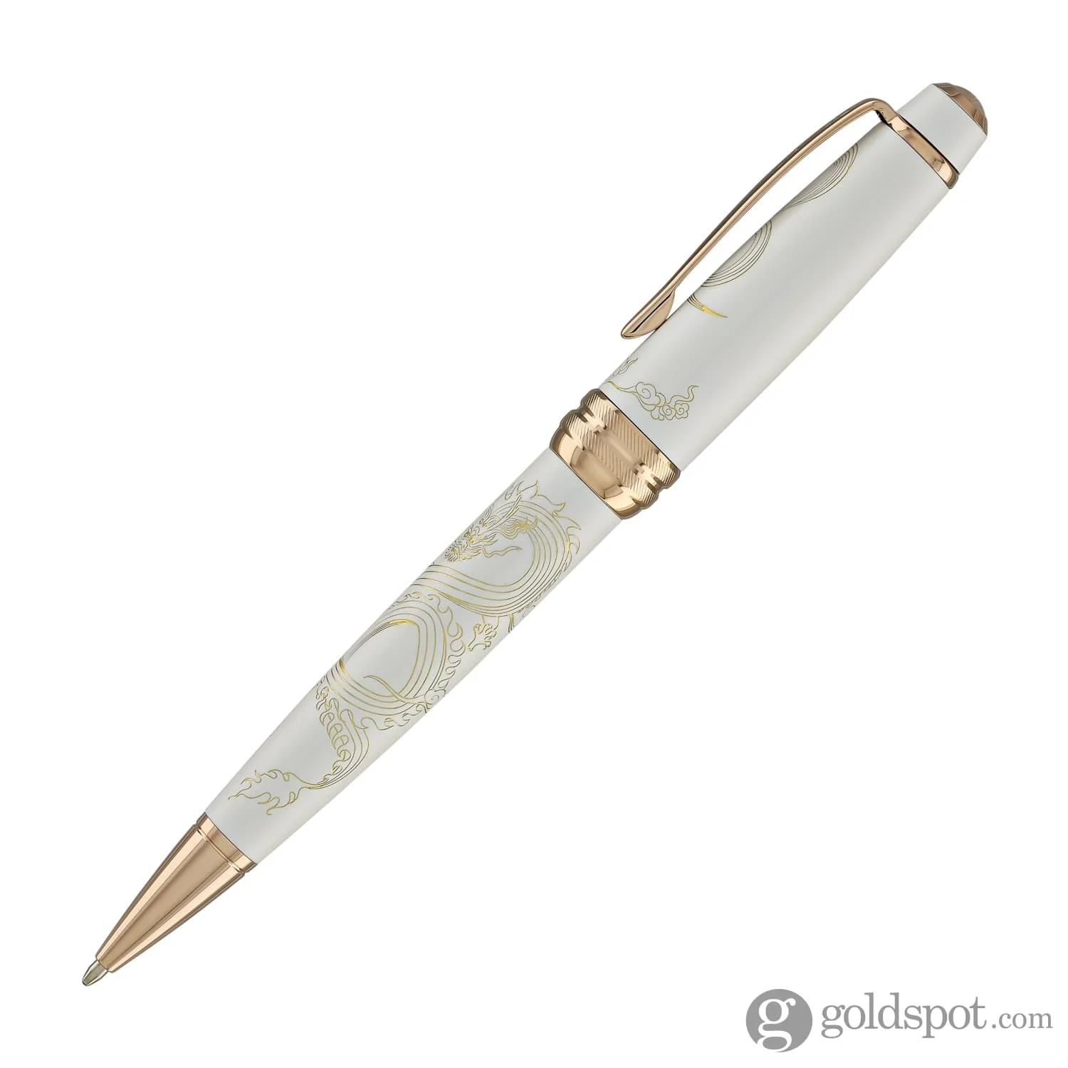 Cross Bailey Zodiac Year of the Dragon Ballpoint Pen in Pearlescent White Lacquer with Rose Gold - Image 3