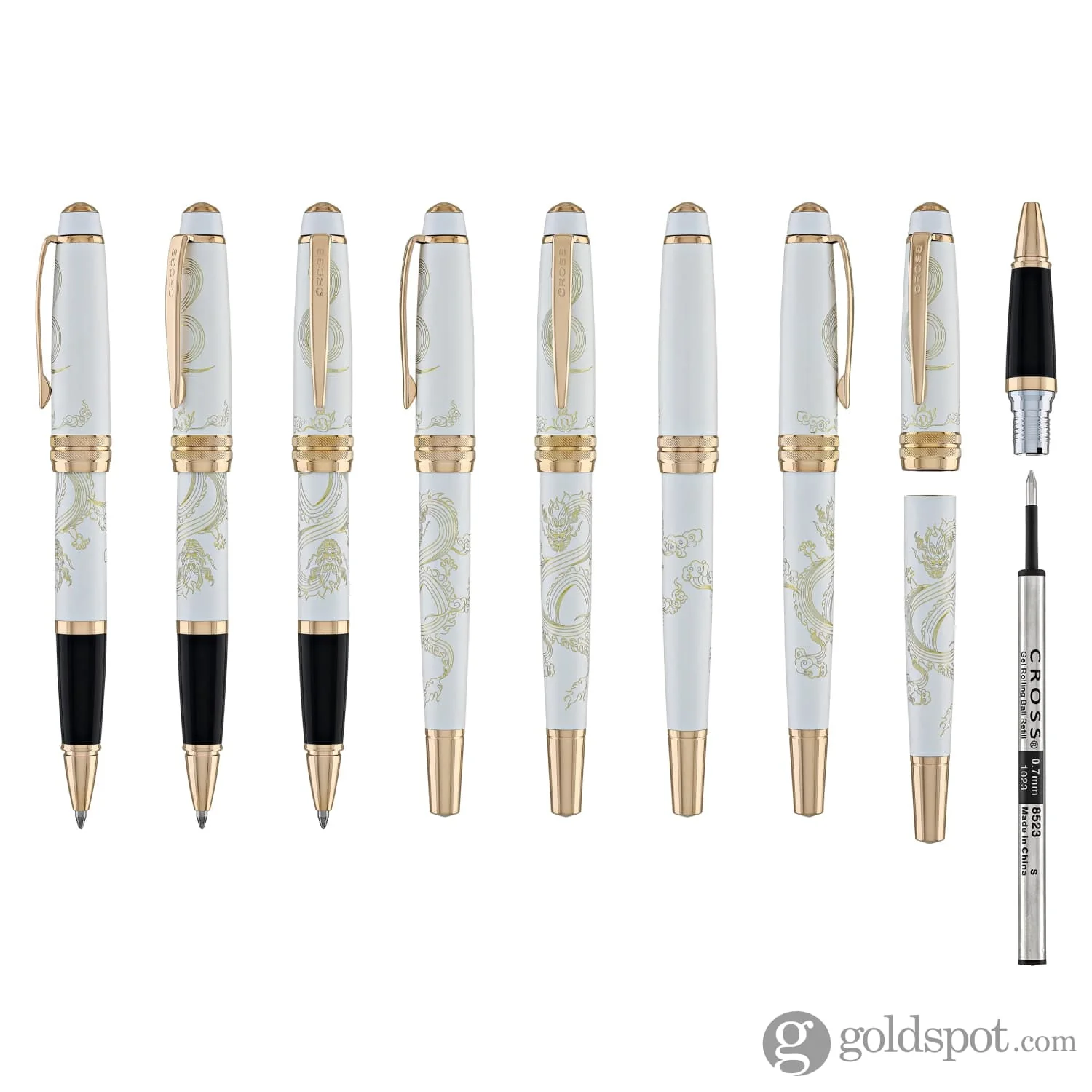 Cross Bailey Year of the Dragon Selectip Rollerball Pen in Pearlescent White Lacquer with Rose Gold - Image 8