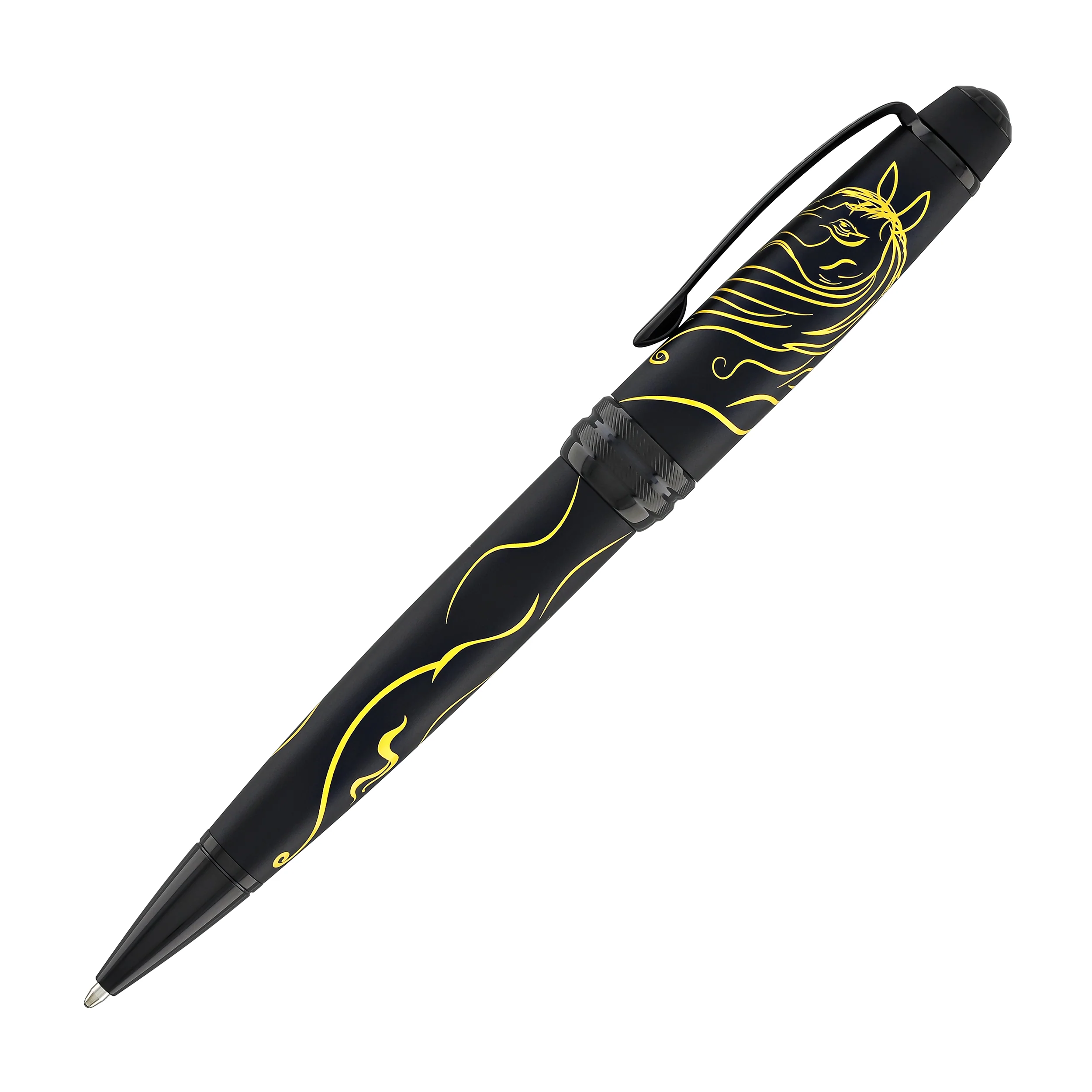 Cross Bailey Zodiac Year of the Horse Ballpoint Pen in Matte Black with Black PVD Appointments - Image 4