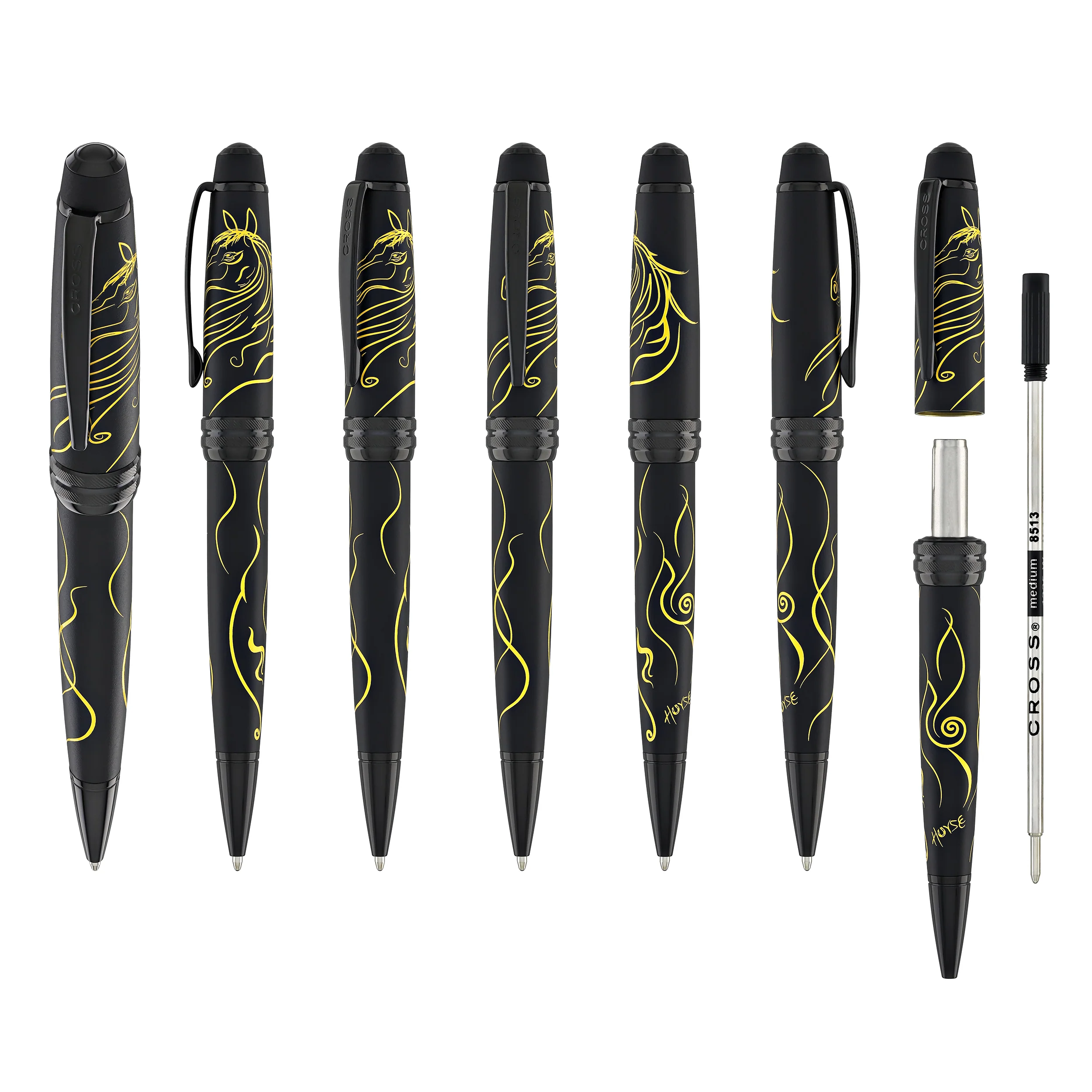 Cross Bailey Zodiac Year of the Horse Ballpoint Pen in Matte Black with Black PVD Appointments - Image 7