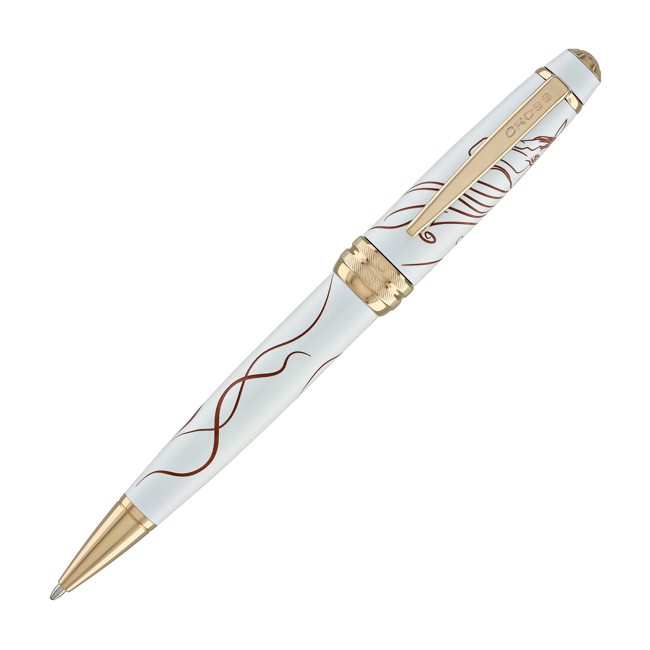 Cross Bailey Zodiac Year of the Horse Ballpoint Pen in White Lacquer with Rose Gold Plated - Image 2