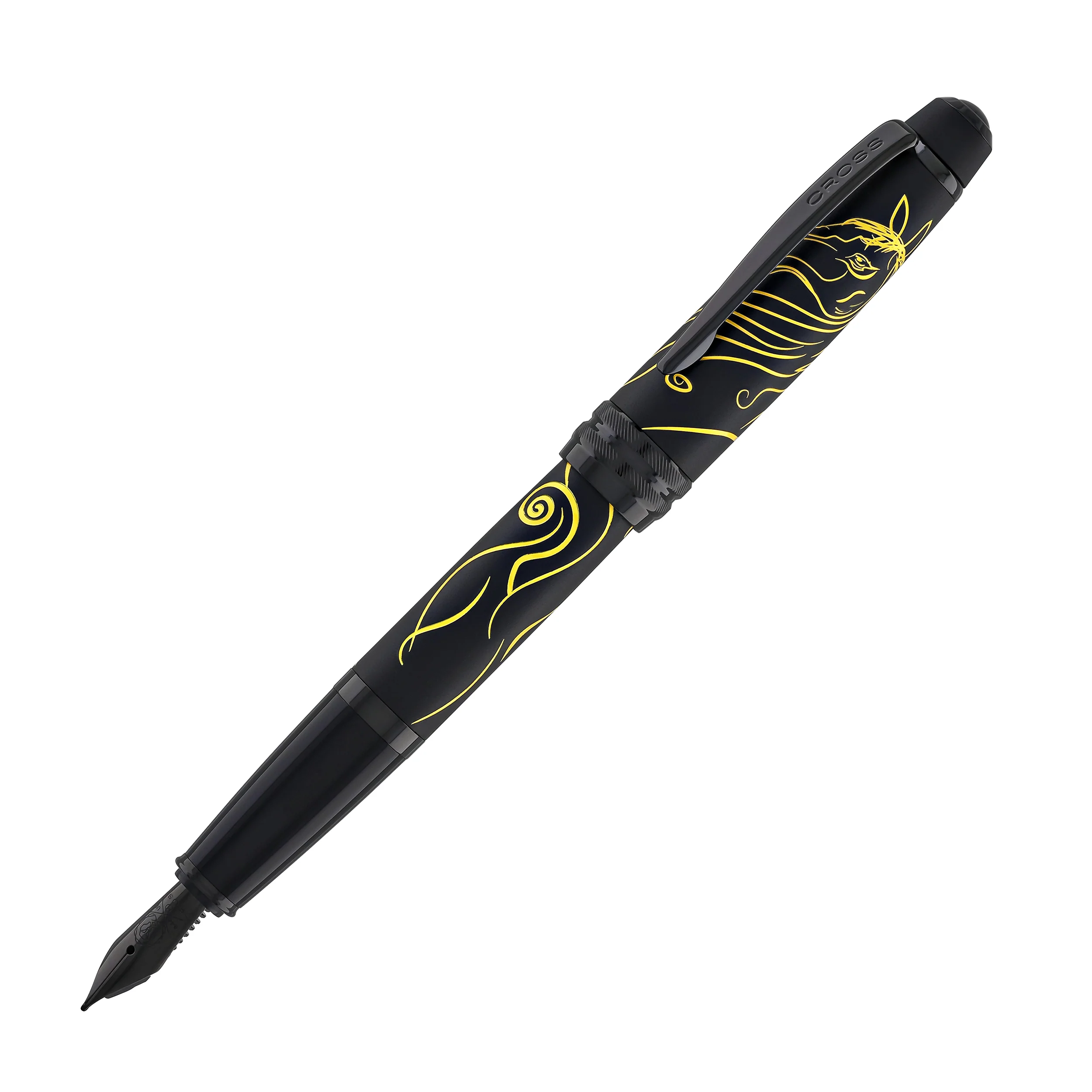 Cross Bailey Year of the Horse Fountain Pen in Matte Black with Black PVD Coated - Medium Nib - Image 4