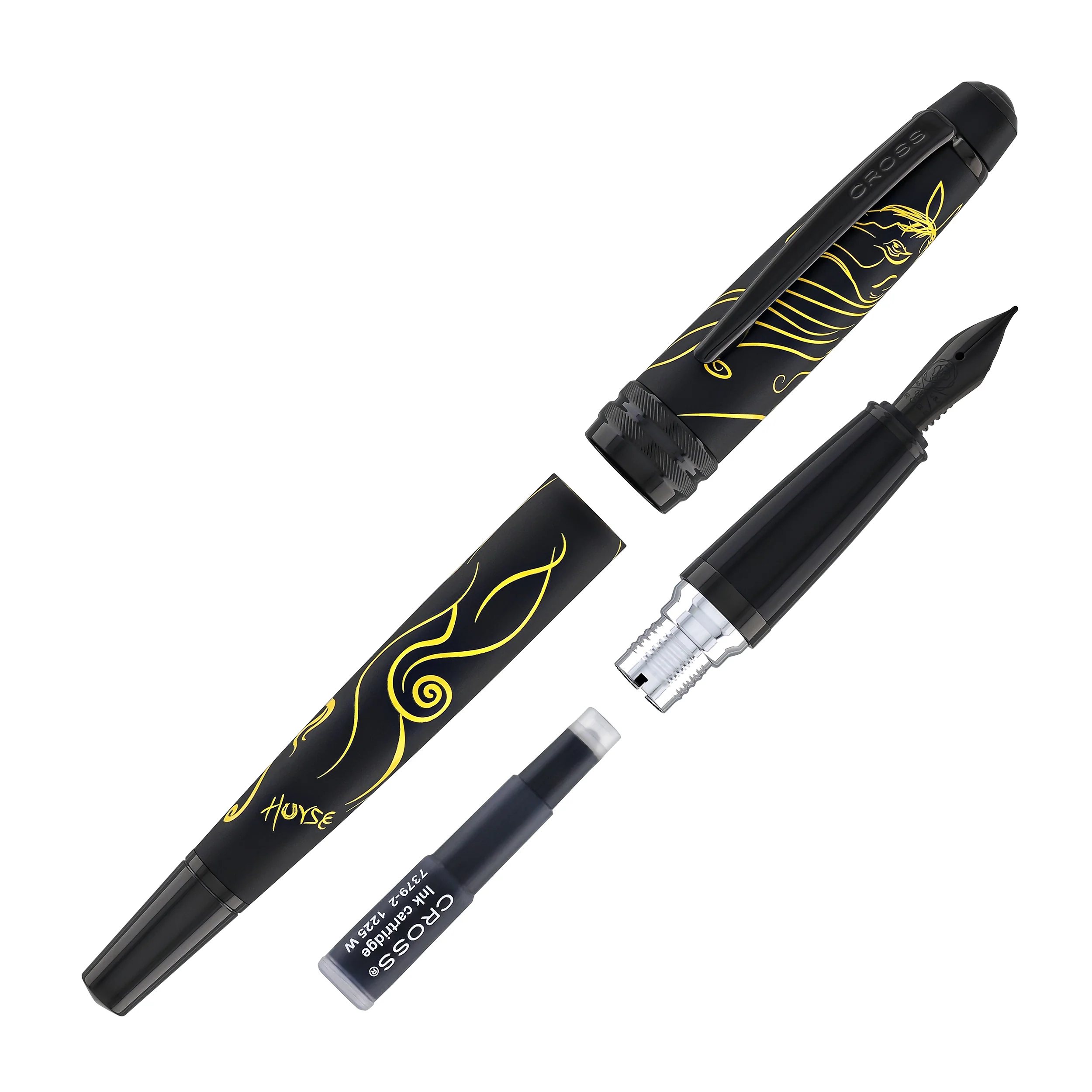 Cross Bailey Year of the Horse Fountain Pen in Matte Black with Black PVD Coated - Medium Nib - Image 8