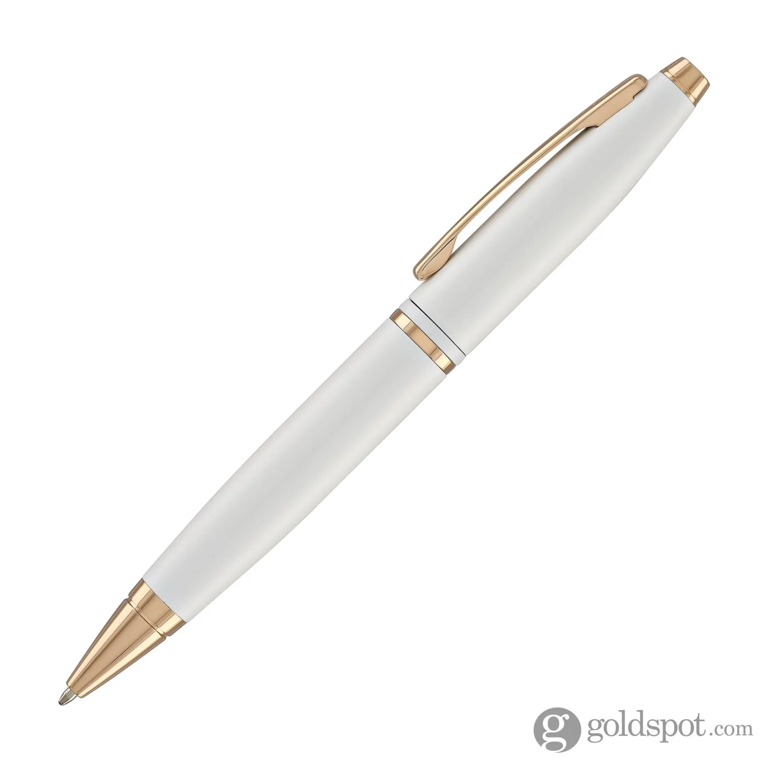 Cross Calais Ballpoint Pen in Pearlescent White with Rosegold Trim - Image 3