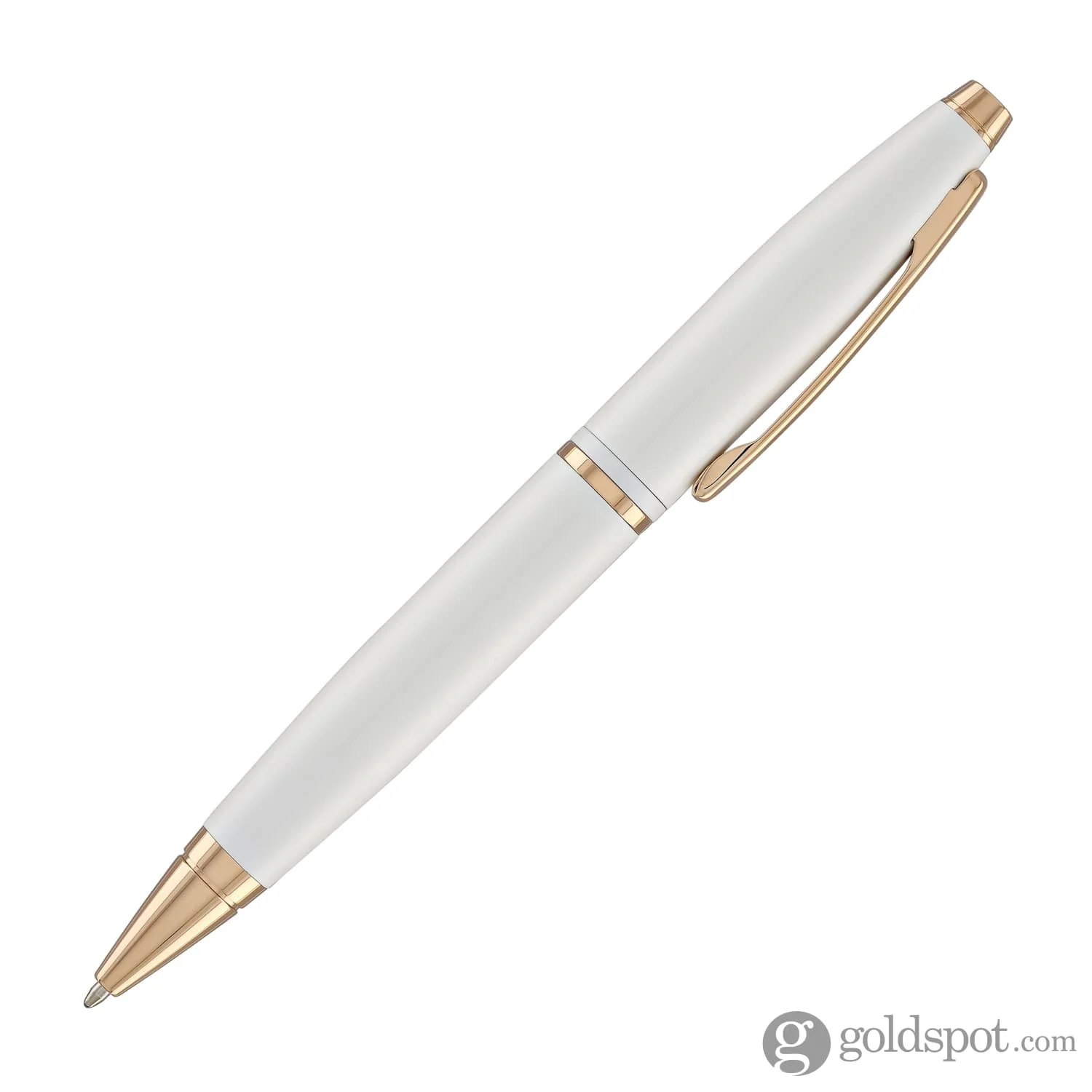 Cross Calais Ballpoint Pen in Pearlescent White with Rosegold Trim - Image 4