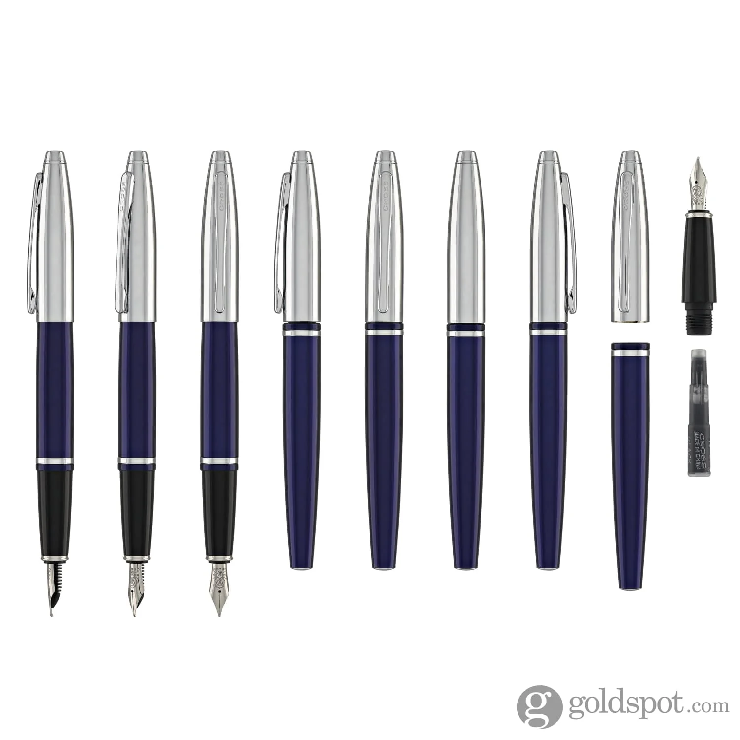 Cross Calais Fountain Pen in Blue Lacquer - Medium Point - Image 8