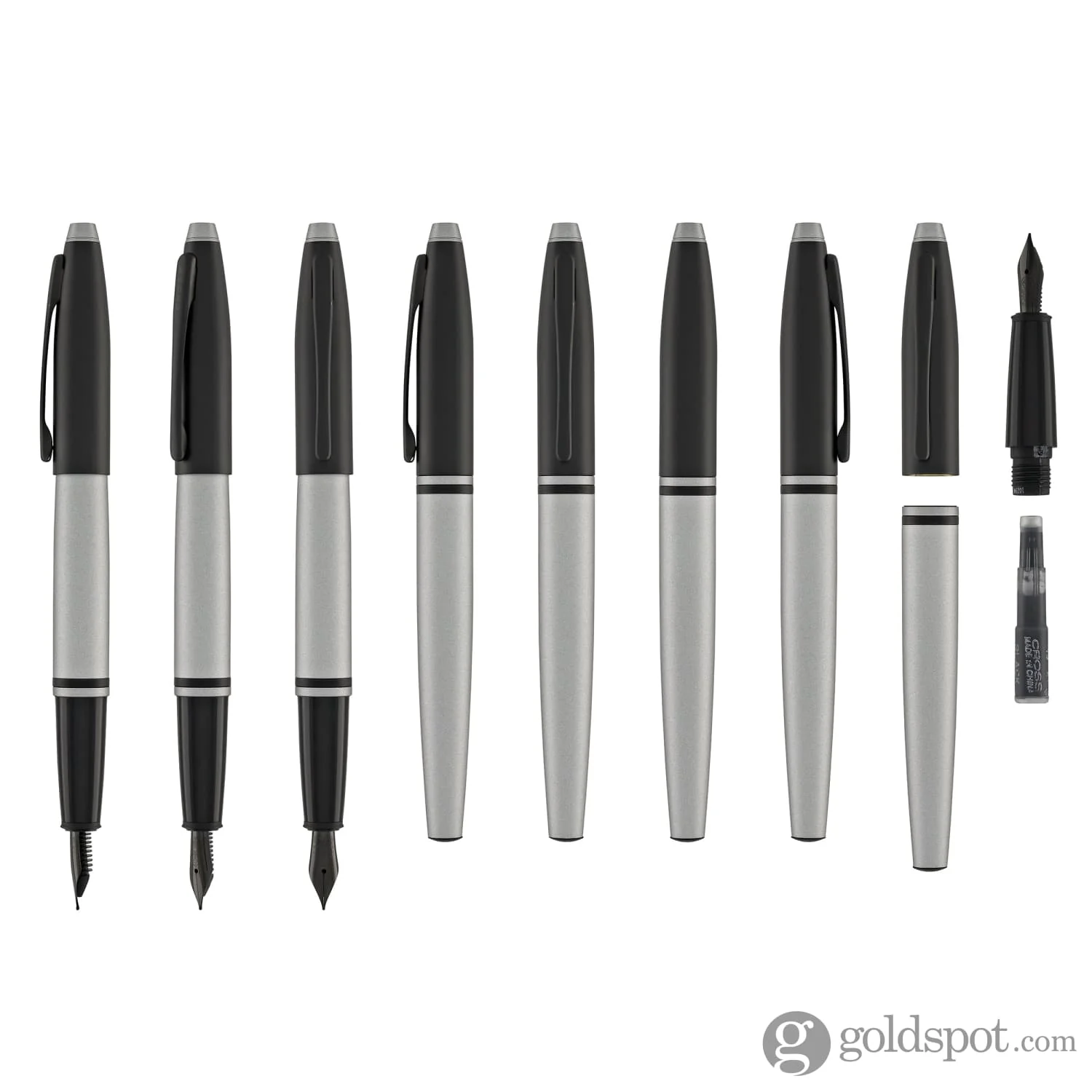 Cross Calais Fountain Pen in Matte Gray Lacquer with Black Trim - Image 8