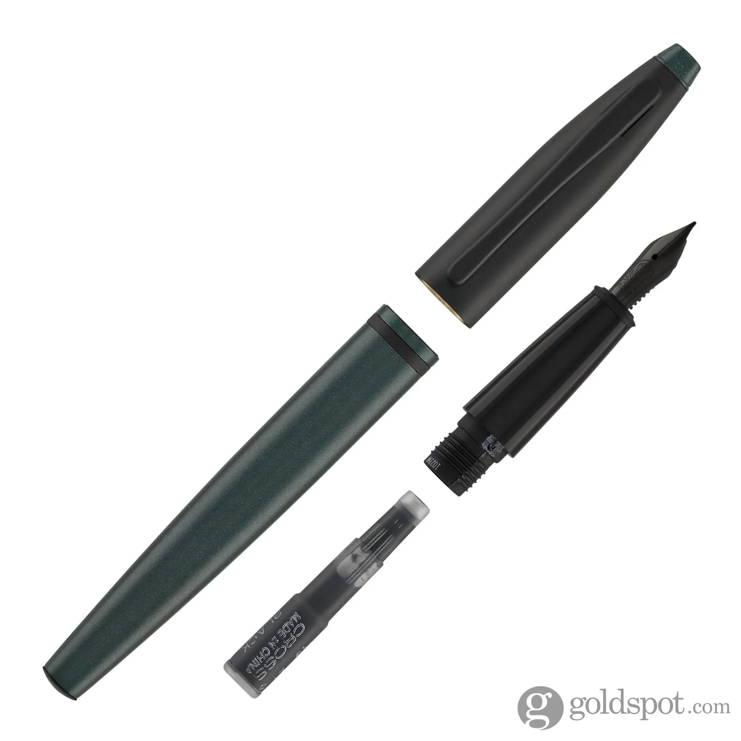 Cross Calais Fountain Pen in Matte Green Lacquer with Black Trim - Image 7