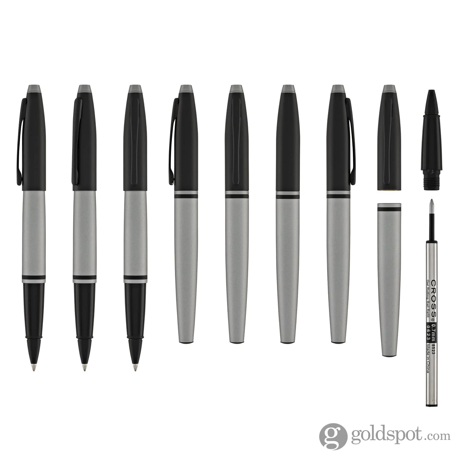 Cross Calais Rollerball Pen in Matte Gray Lacquer with Black Trim - Image 8