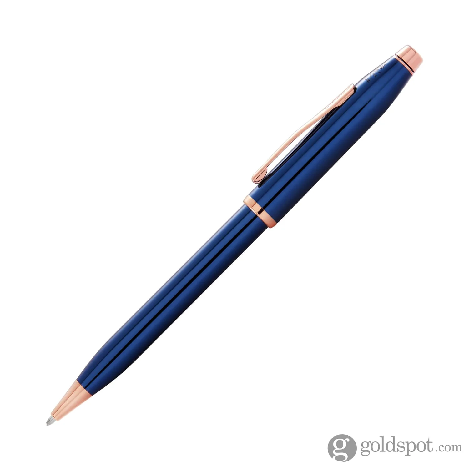 Cross Century II Ballpoint Pen in Translucent Blue with Rose Gold Trim - Image 2