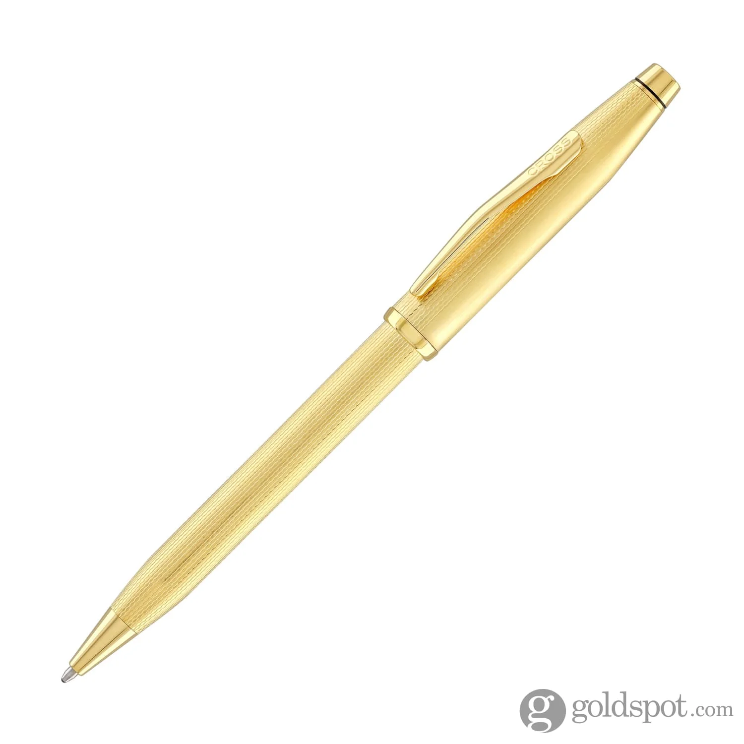 Cross Century II Ballpoint Pen Polished 23K Gold-Plated Engraved Diamond Pattern - Image 2