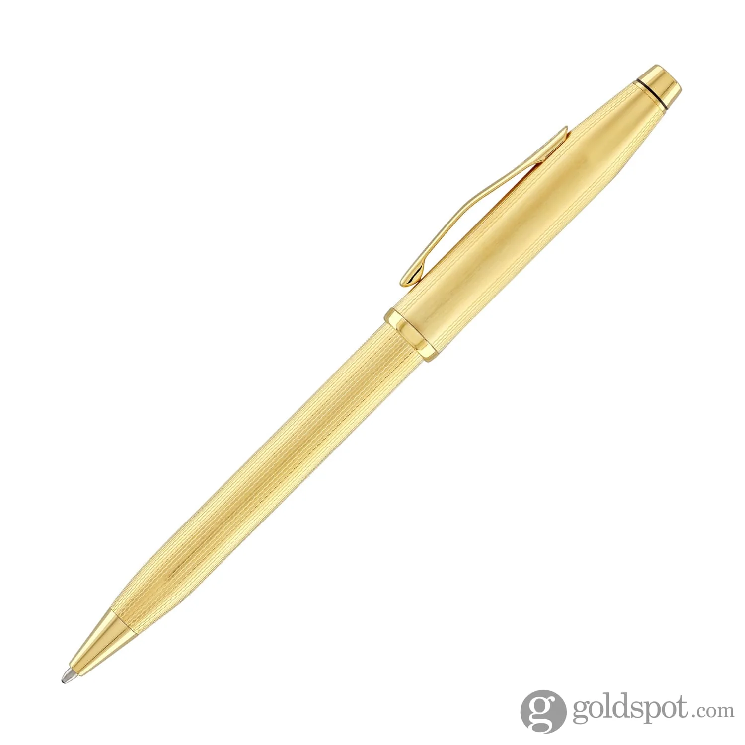 Cross Century II Ballpoint Pen Polished 23K Gold-Plated Engraved Diamond Pattern - Image 3