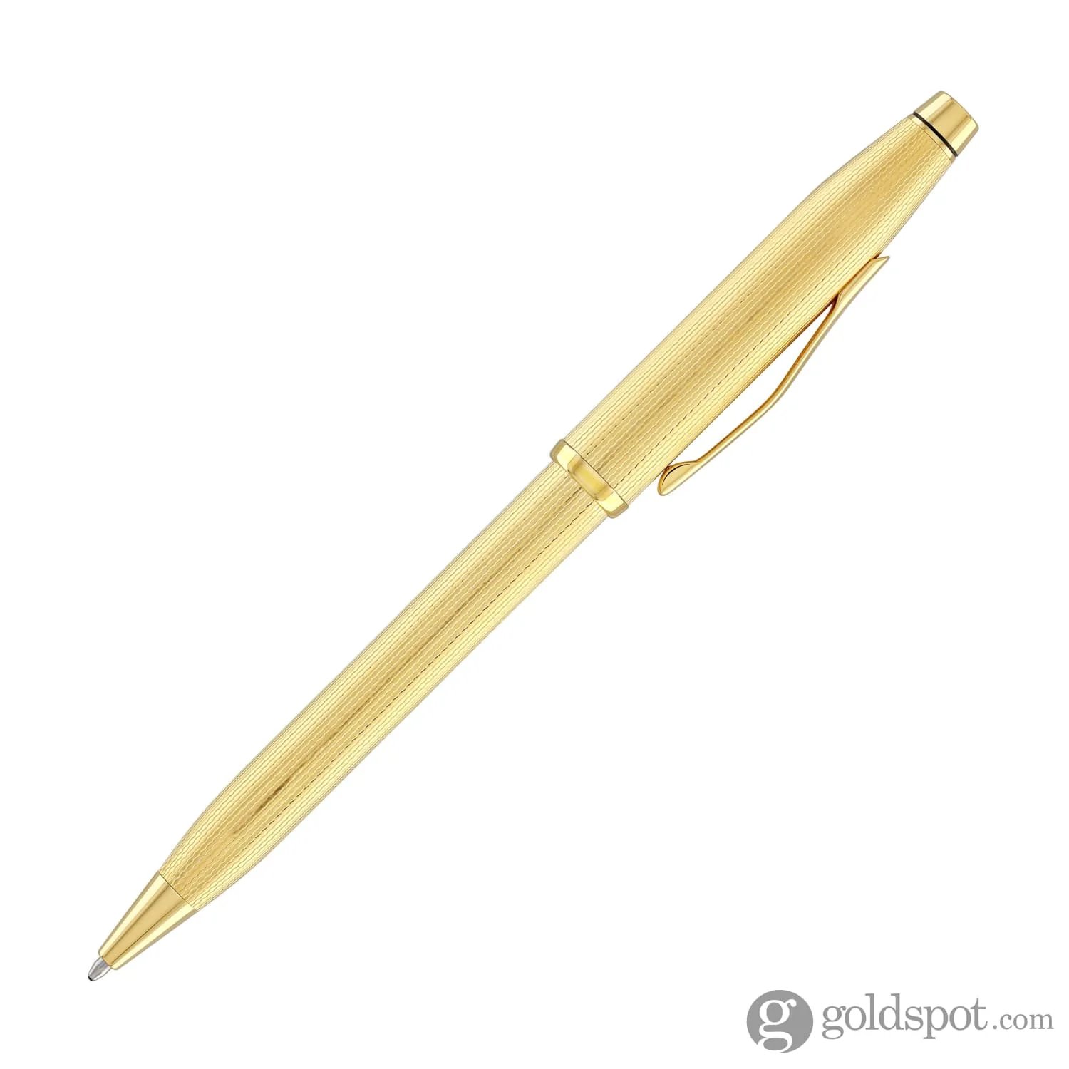 Cross Century II Ballpoint Pen Polished 23K Gold-Plated Engraved Diamond Pattern - Image 4