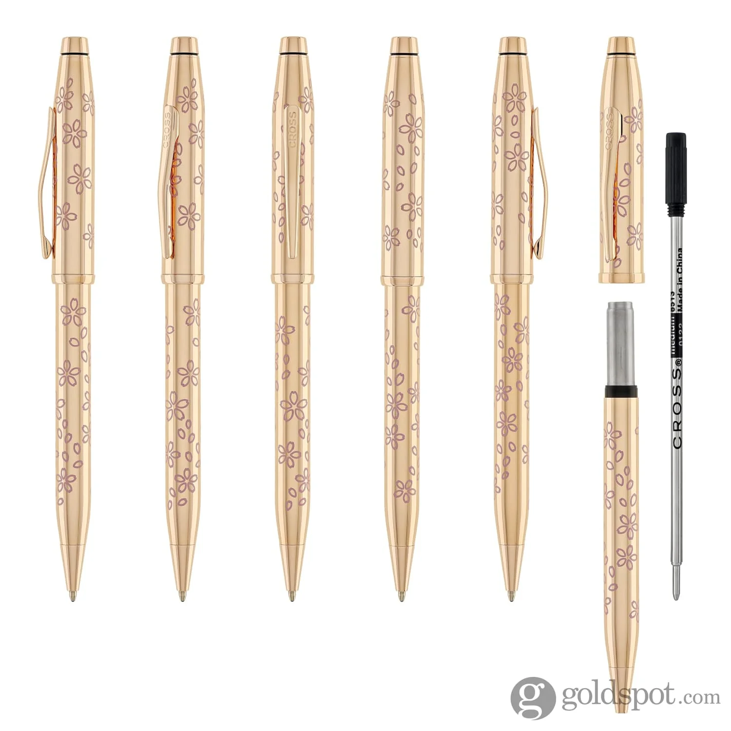 Cross Century II Cherry Blossom Ballpoint Pen in Rose Gold Plated with Rose Gold Trim - Image 6