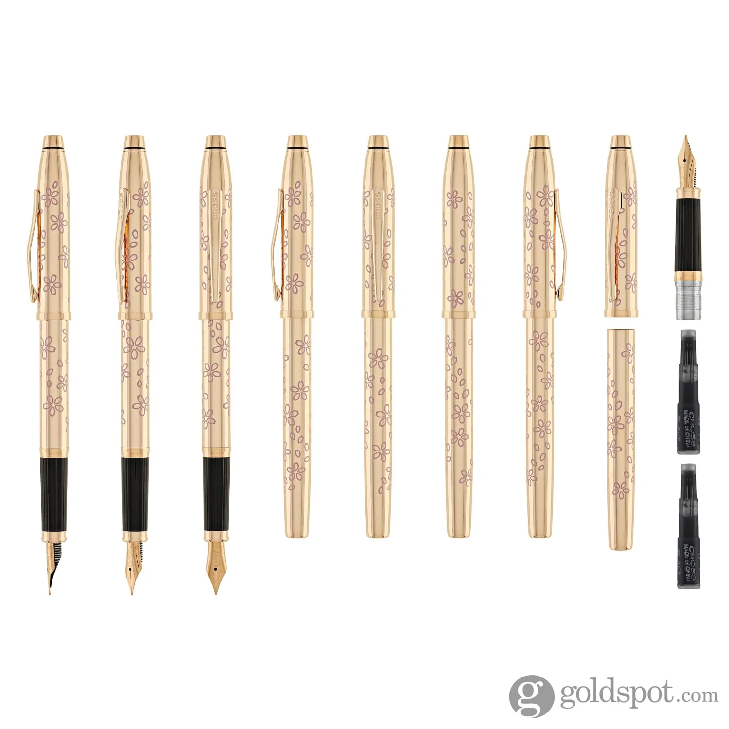 Cross Century II Cherry Blossom Fountain Pen in Rose Gold Plated with Polished Rose Gold Trim - Image 8