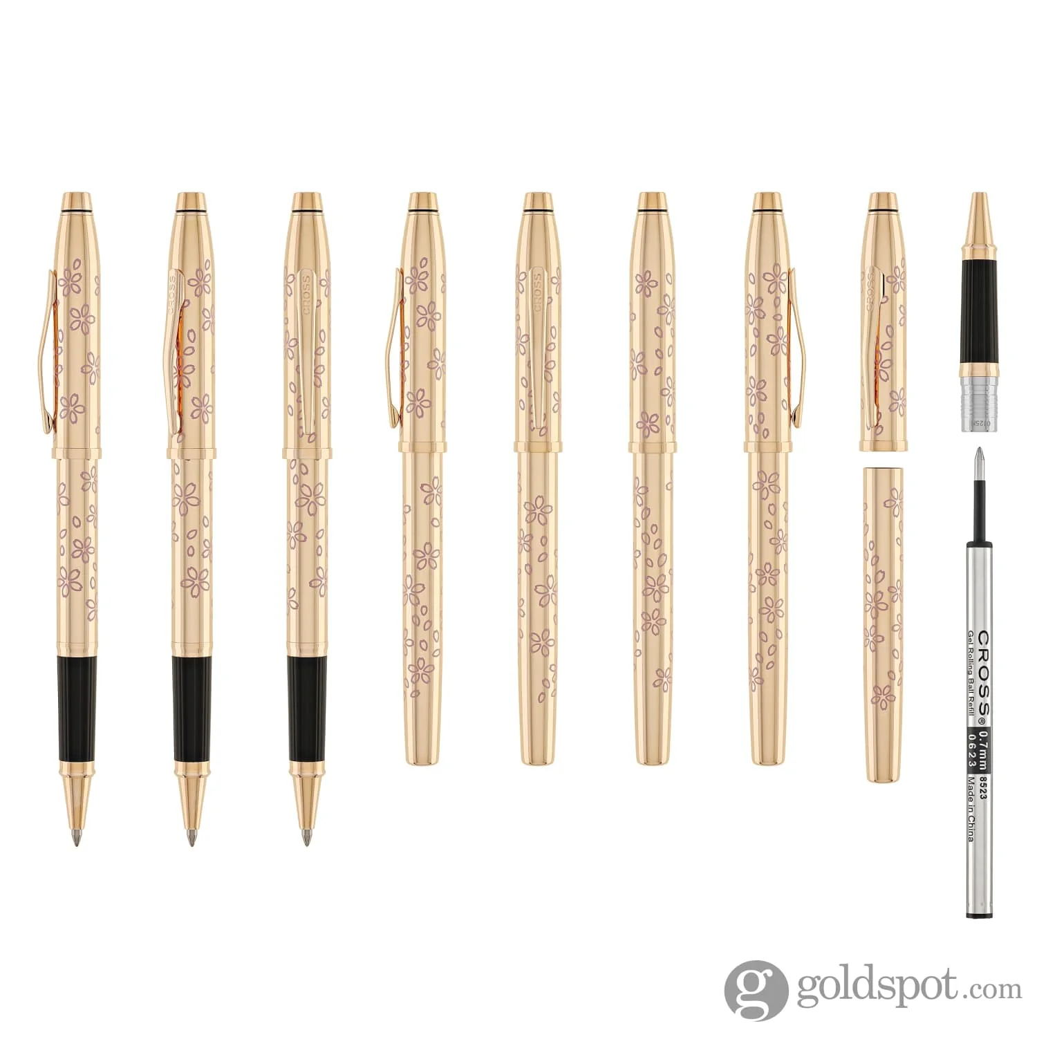 Cross Century II Cherry Blossom Selectip Rollerball Pen in Rose Gold Plated with Rose Gold Trim - Image 8