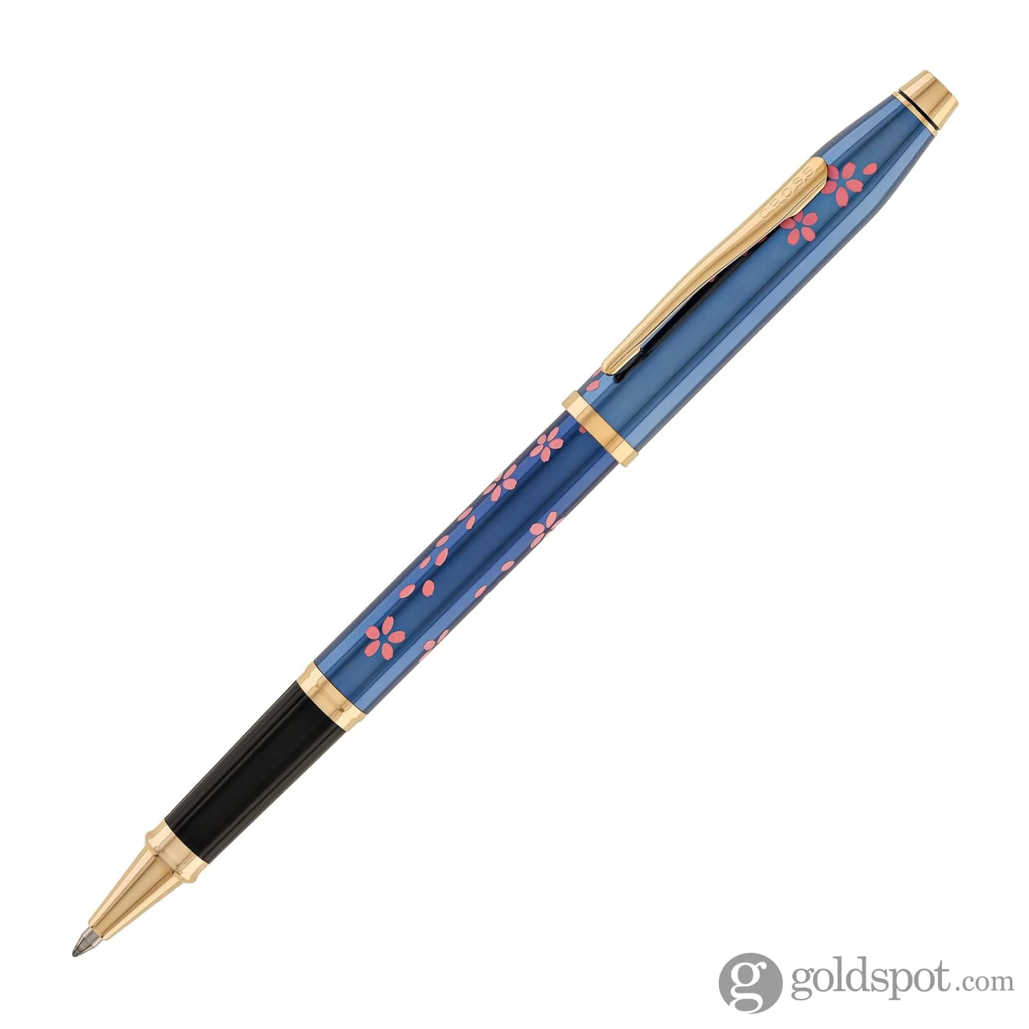 Cross Century II Cherry Blossom Selectip Rollerball Pen in Translucent Blue with Rose Gold Trim - Image 3