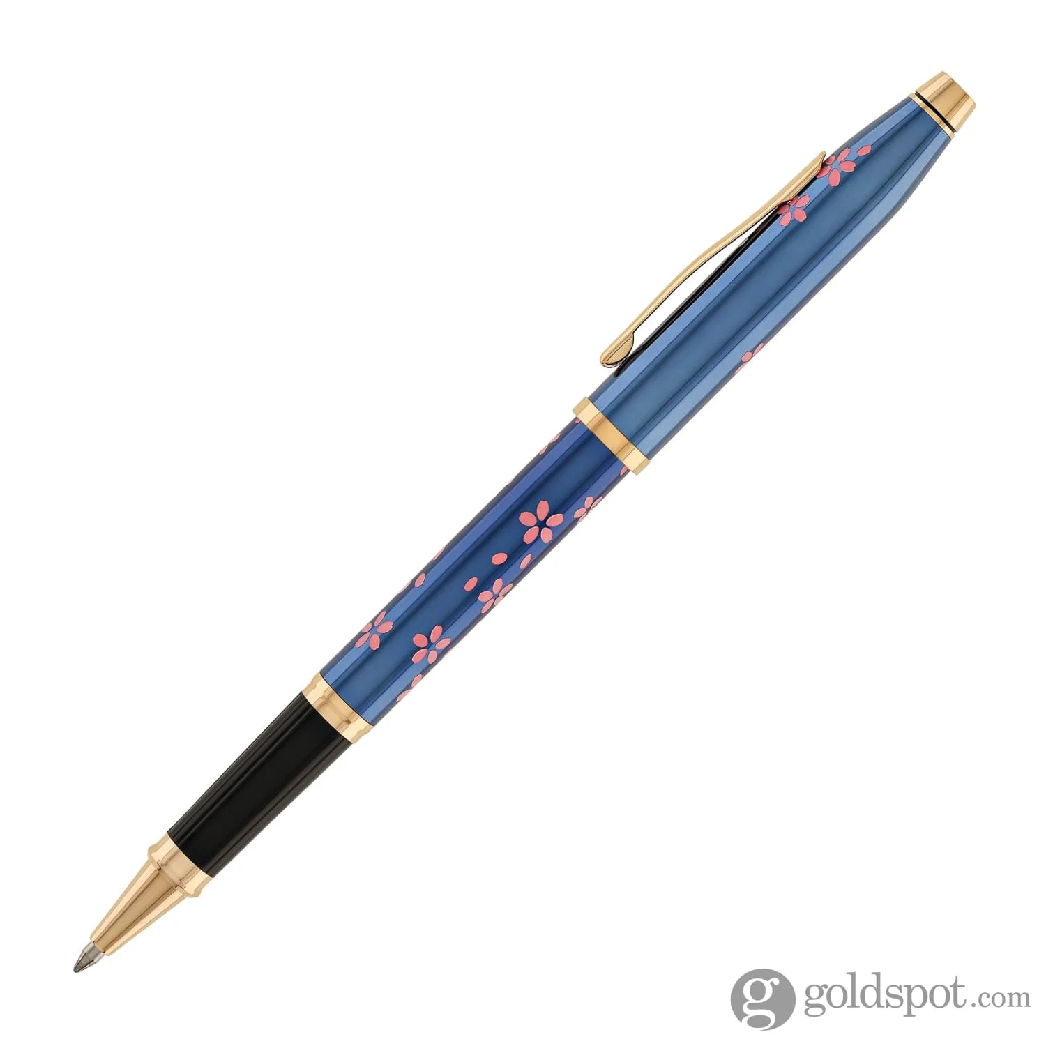 Cross Century II Cherry Blossom Selectip Rollerball Pen in Translucent Blue with Rose Gold Trim - Image 4