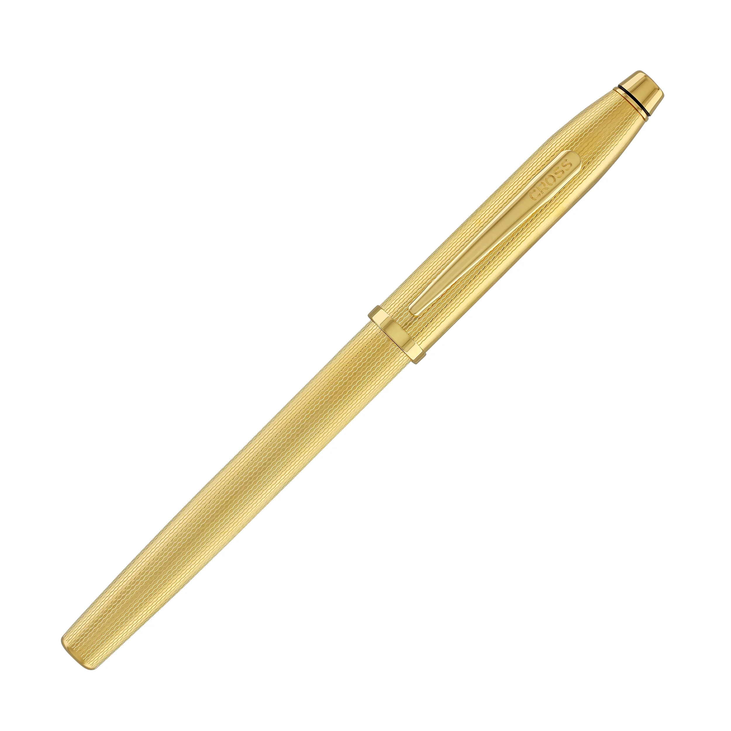 Cross Century II Selectip Rollerball Pen in Polished 23K Gold-Plated Engraved Diamond Pattern - Image 2