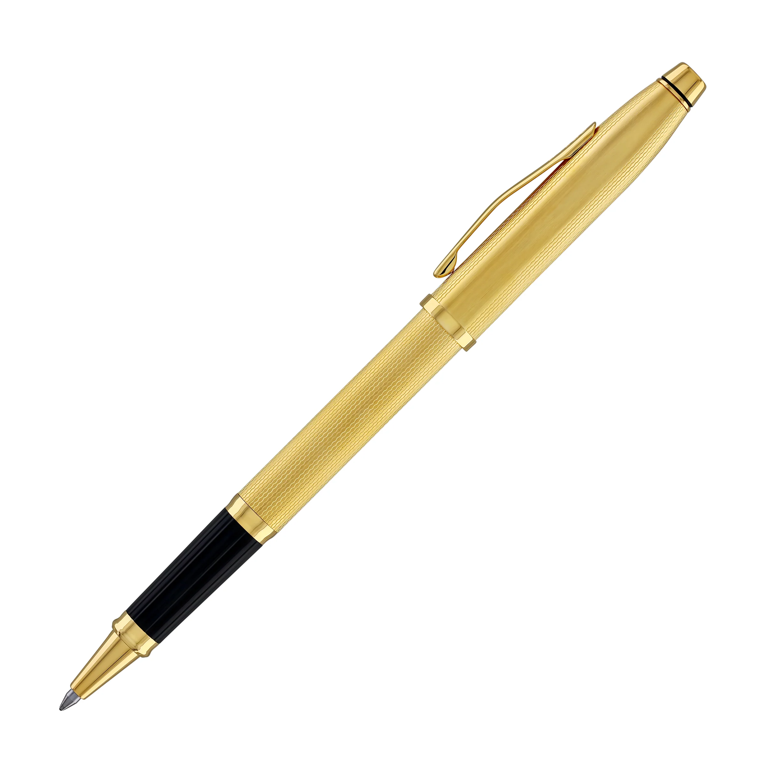 Cross Century II Selectip Rollerball Pen in Polished 23K Gold-Plated Engraved Diamond Pattern - Image 4